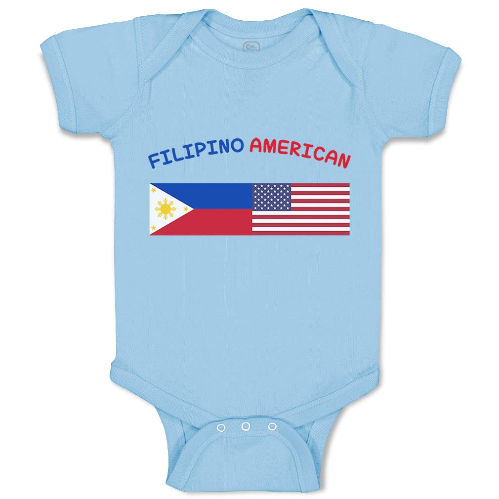 Custom Baby Bodysuit - Filipino American Funny Cotton Onesies for Boys & Girls | Perfect for Family Photos, Holidays & Cultural Celebrations