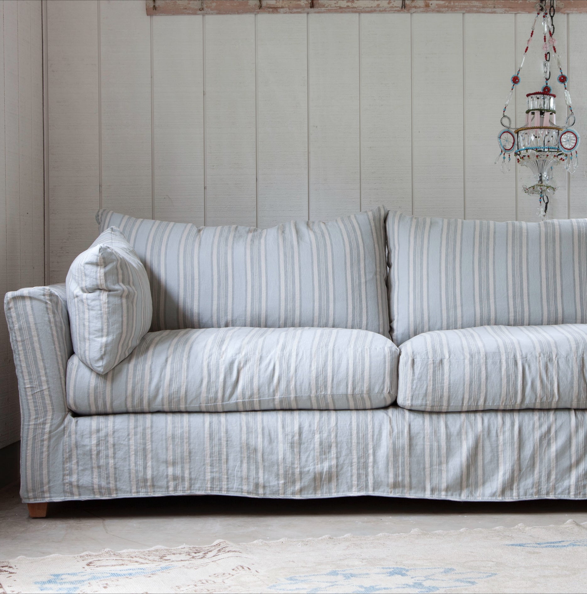 Stylish Puckered Stripe Teal Linen Fabric - Perfect for DIY Home Decor, Upholstery & Fashion Sewing Projects