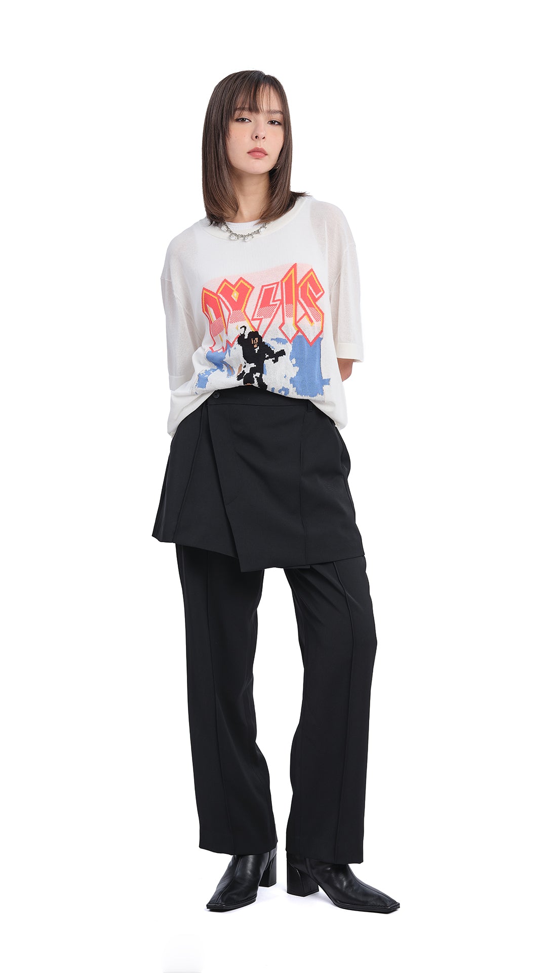Soft Knitted Band Tee for Women - Comfortable Stretch Cotton T-Shirt for Casual Wear & Layering