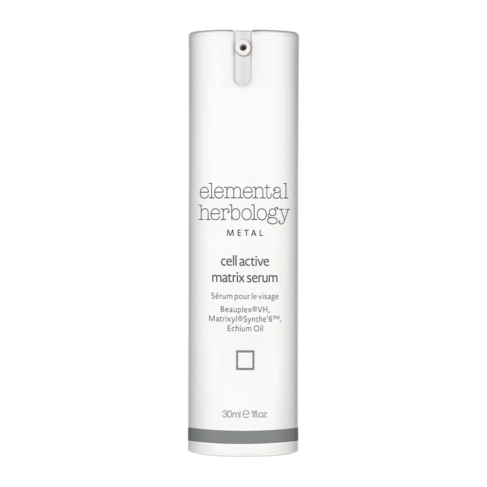 Elemental Herbology Cell Active Matrix Serum - 1 Fl Oz Anti-Aging Face Serum for Wrinkles & Skin Tone | Hydrating Facial Treatment for Daily Skincare Routine & Nighttime Use