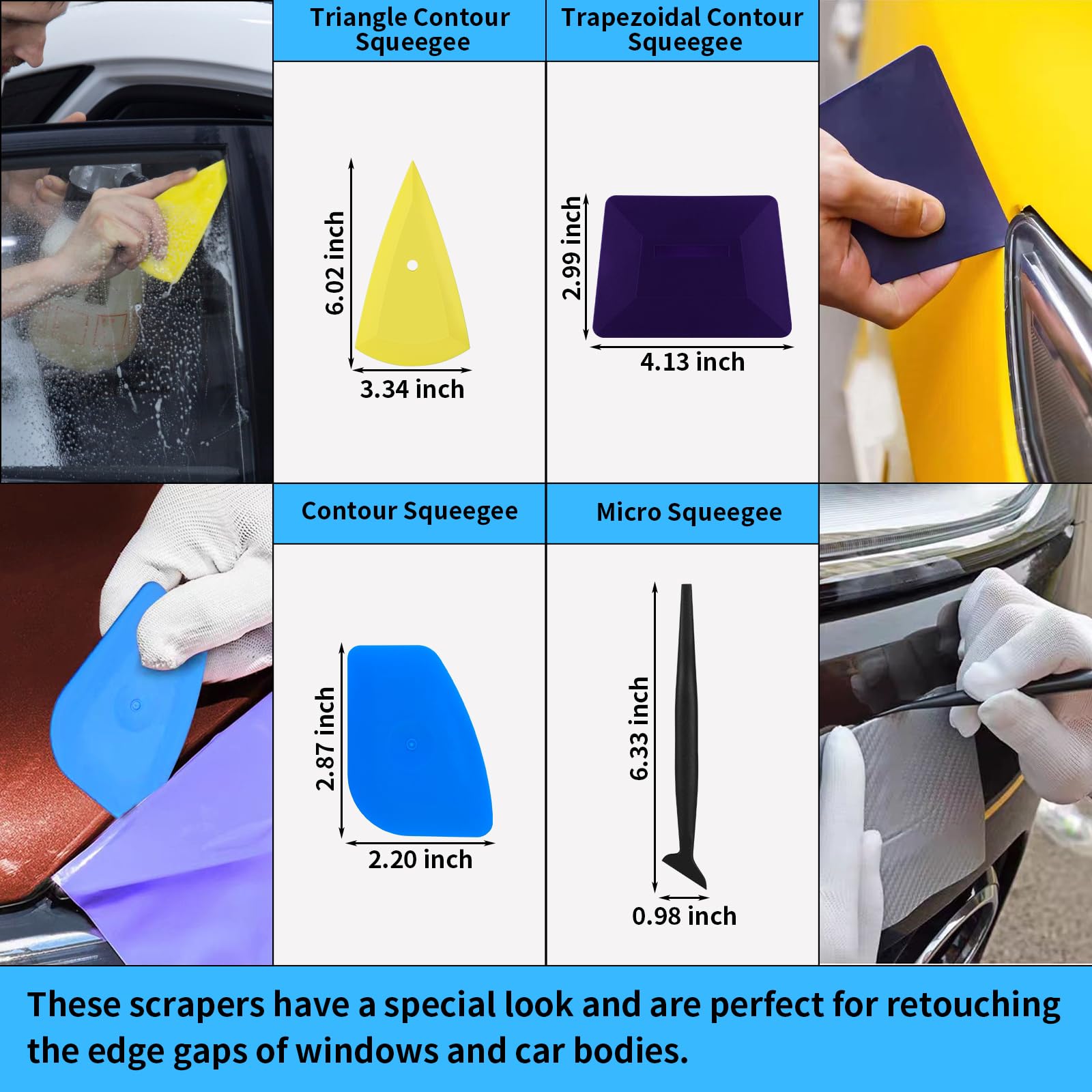 12-Piece Car Window Tint Tool Kit - Professional Vinyl Wrap & Glass Film Installation Set with Squeegee - Perfect for Automotive Window Tinting & Protective Film Application - Ideal for DIY Car Enthusiasts & Professional Installers