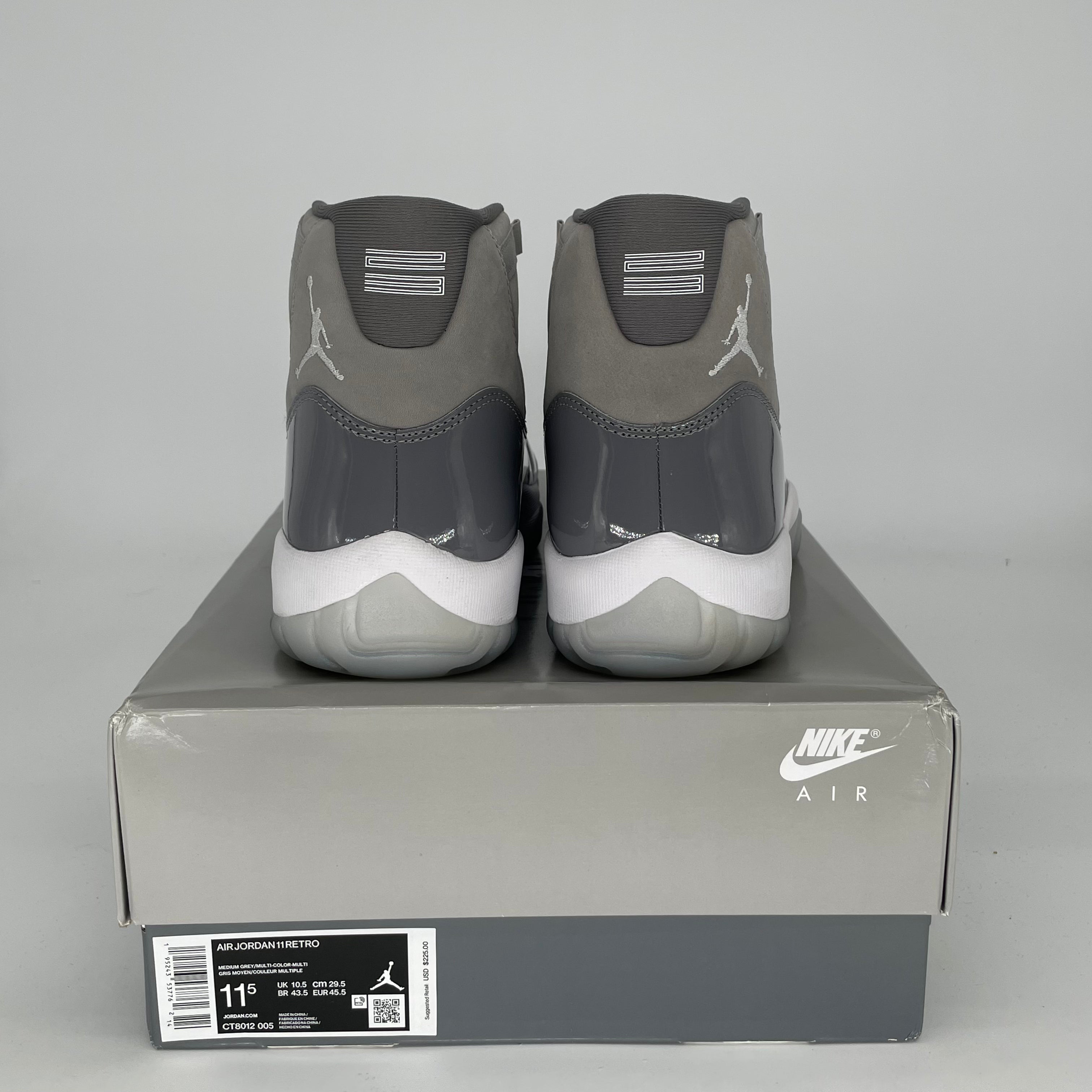 AIR JORDAN 11 RETRO COOL GREY MEN'S BASKETBALL SHOES SIZE 11.5 - CT8012-005 - Perfect for Sneaker Collectors & Basketball Players