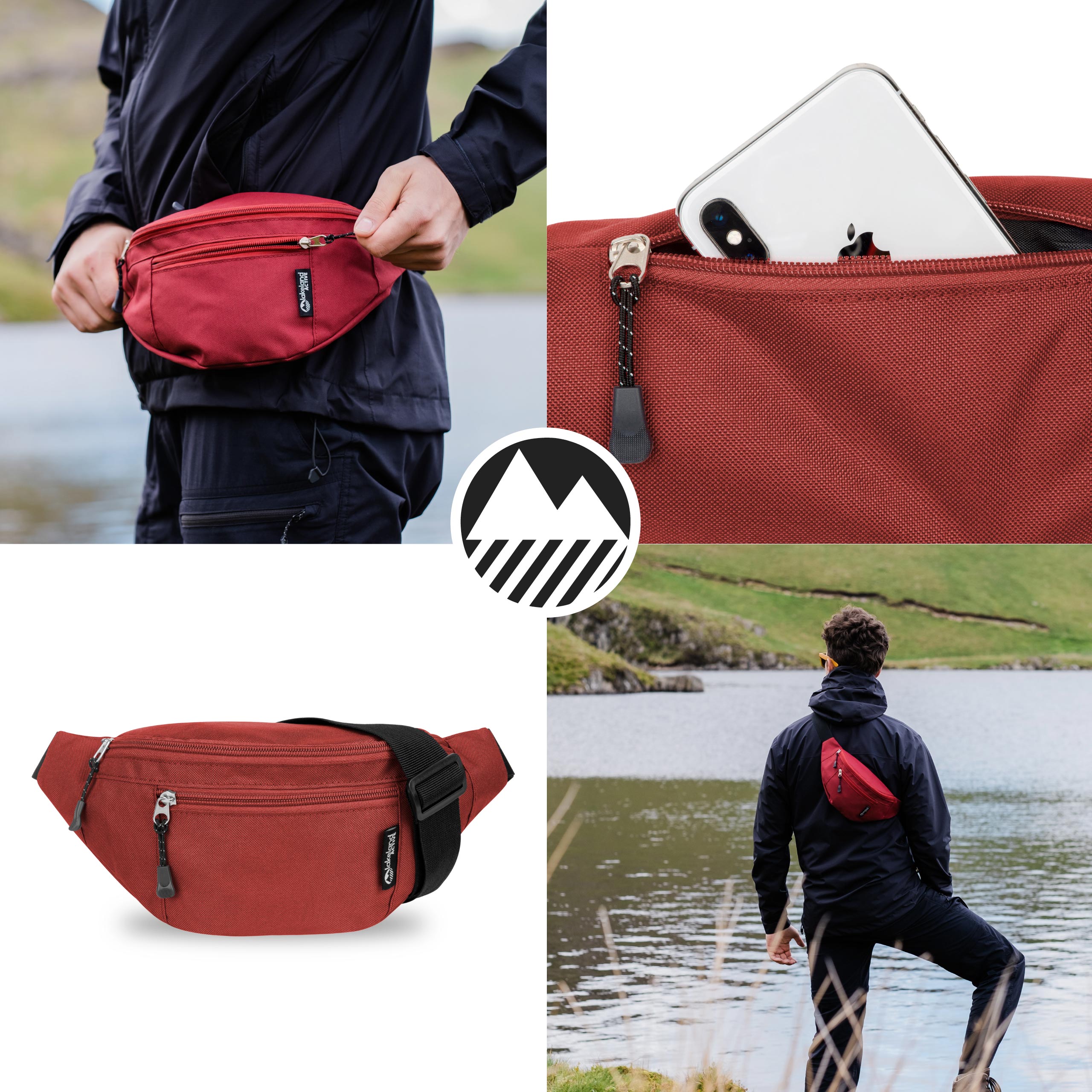 Skelton Classic 1.5 Liter Waist Pack - Water Resistant Fanny Pack for Travel, Hiking & Outdoor Activities