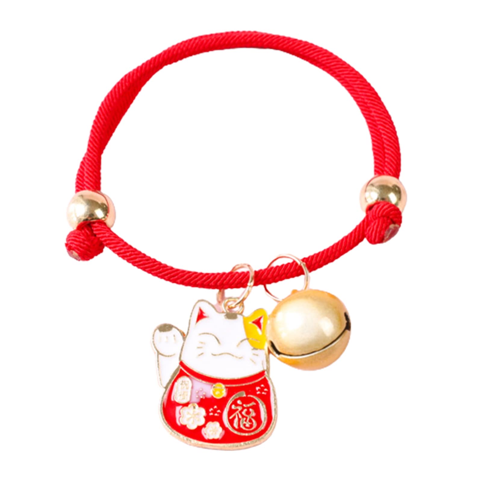 LAJIAO Lucky Cat Pendant Necklace - Adorable Cute Woven Cat Collar with Bell for Small Dogs & Cats | Perfect for 2023 New Year, Christmas Gifts & Daily Pet Fashion Accessories