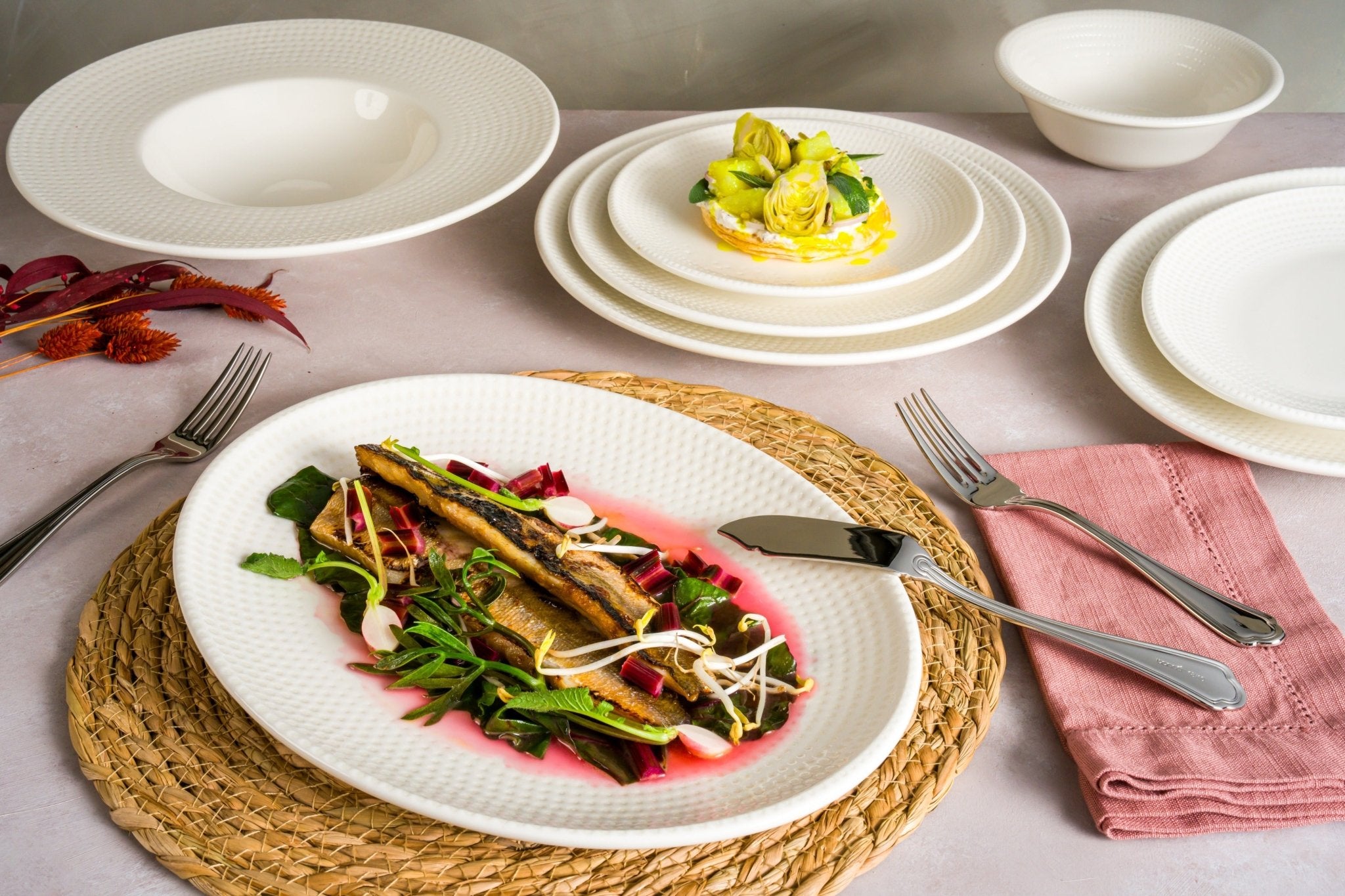 Pure Dot Dinner Plate 27 cm - Elegant Porcelain Dinnerware Set for Home & Restaurant Use - Perfect for Daily Meals, Parties & Fine Dining