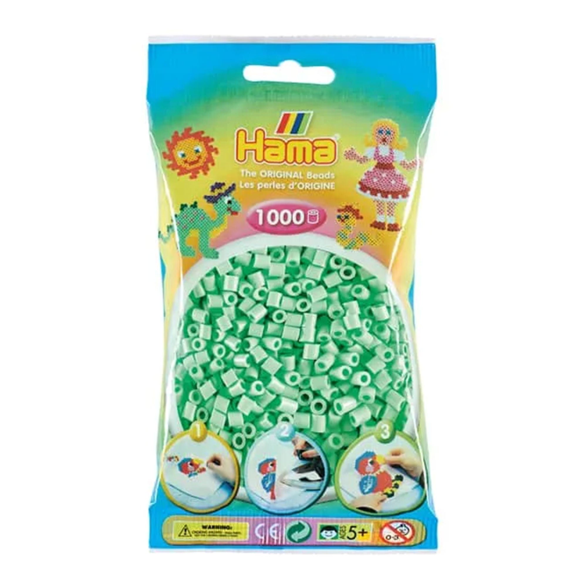 1,000 Pack Hama Midi Beads Pastel Mint - DIY Craft Beads for Kids, Perler Beads for Creative Art Projects, Perfect for Jewelry Making & Home Decor