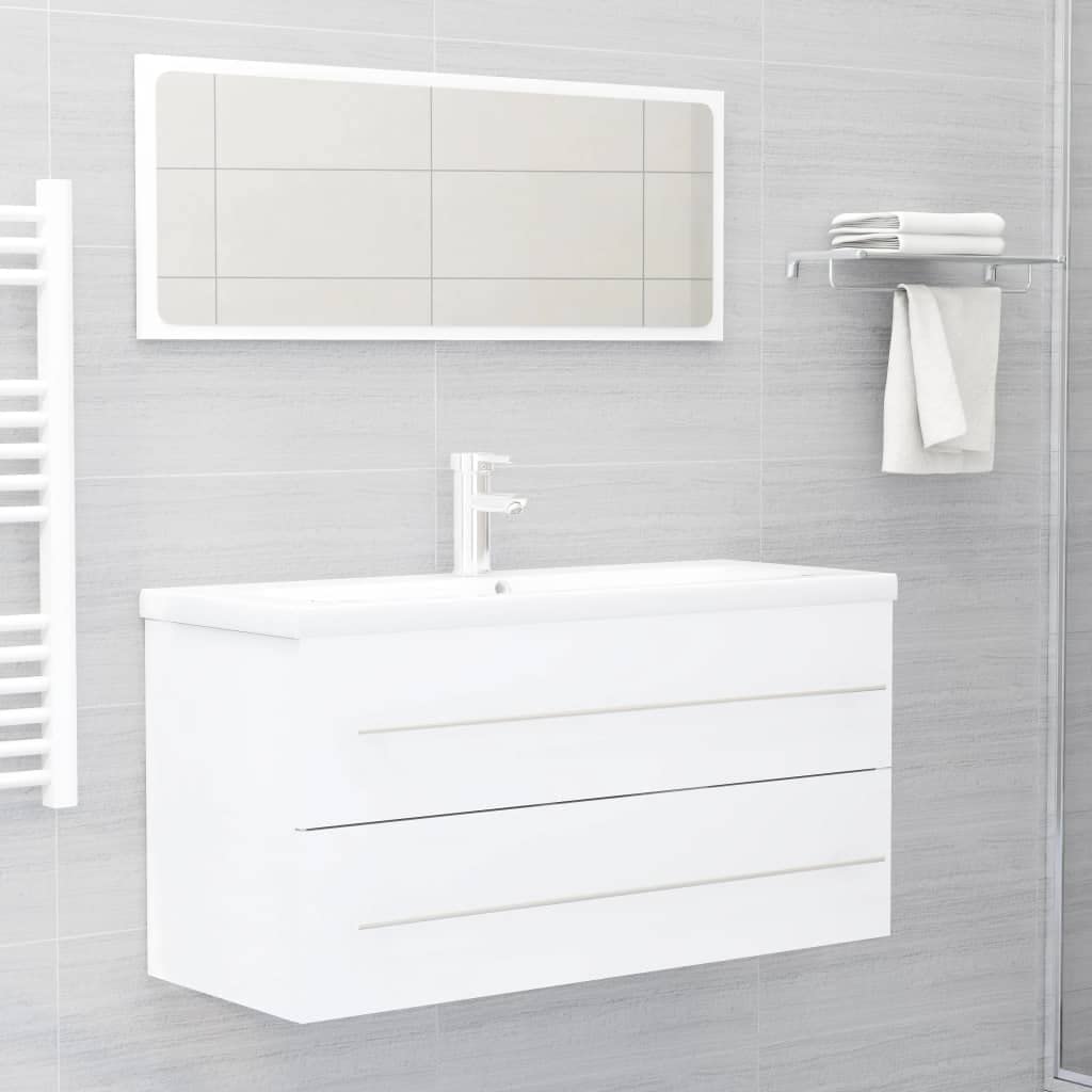 VanTook Wall Mounted Single-Sink Bathroom Vanity Set with Mirror & Drawer - 39.4