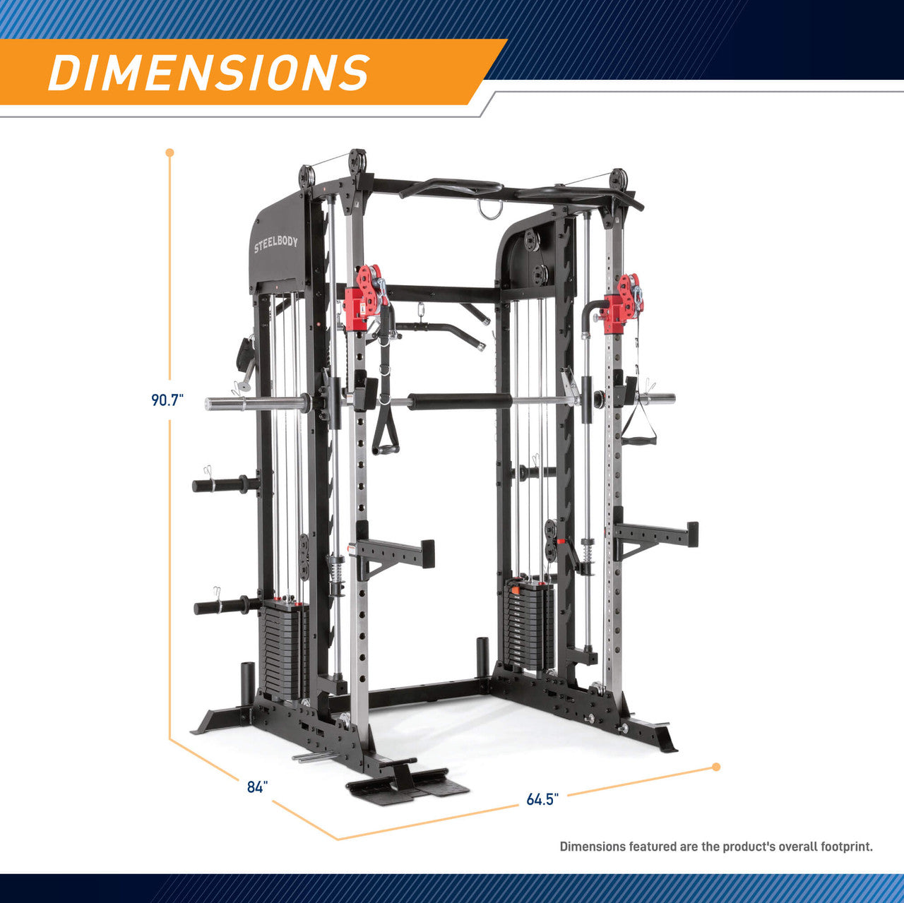 SteelBody SM 6900 All-in-One Home Gym - Functional Trainer with Weight Stack, Smith Machine & Cable Crossovers for Full Body Workout | Perfect for Home Fitness & Strength Training