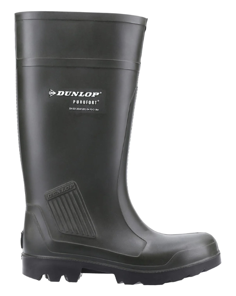Dunlop Purofort Professional Full Safety Waterproof Work Boots - Green | Heavy Duty Rubber Wellingtons for Construction, Farming & Outdoor Work