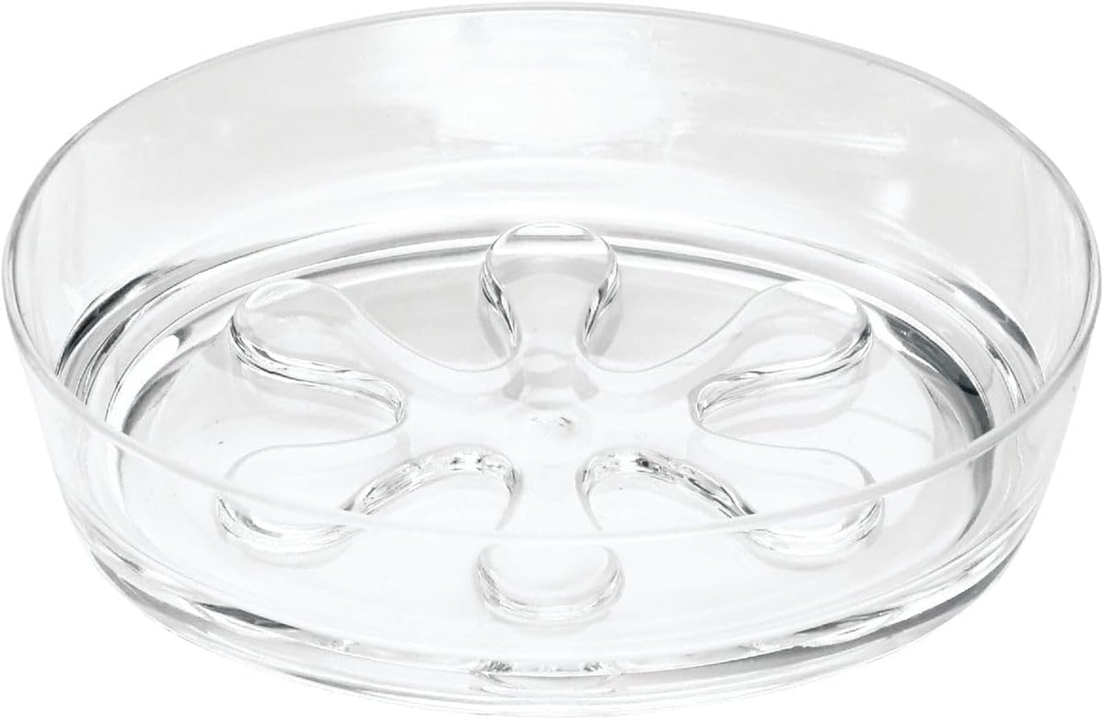 InterDesign Eva Bar Soap Dish - Clear Plastic Soap Holder for Bathroom Vanity, Kitchen Sink - Durable & Non-Slip Design for Showers, Countertops, and Wet Areas