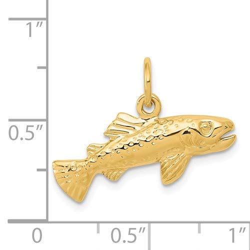 14K Yellow Gold Fish Charm Pendant - Roy Rose Jewelry | Elegant Necklace for Women, Perfect Gift for Birthday, Anniversary & Special Occasions