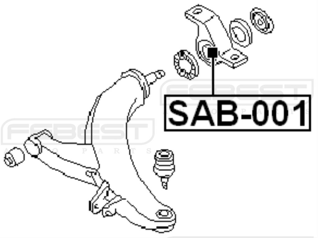 Febest Rear Arm Bushing for Subaru - High Performance Suspension Replacement Part - Perfect for Off-Roading & Daily Commuting