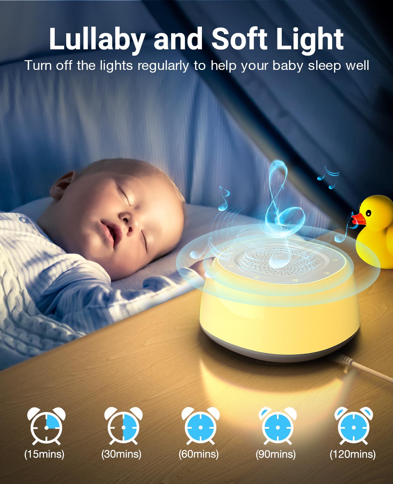 Jack & Rose White Noise Machine for Babies & Kids - Portable Sound Machine with Night Light for Sleeping, Soothing & Nursery | Perfect for Bedtime, Travel & Daycare