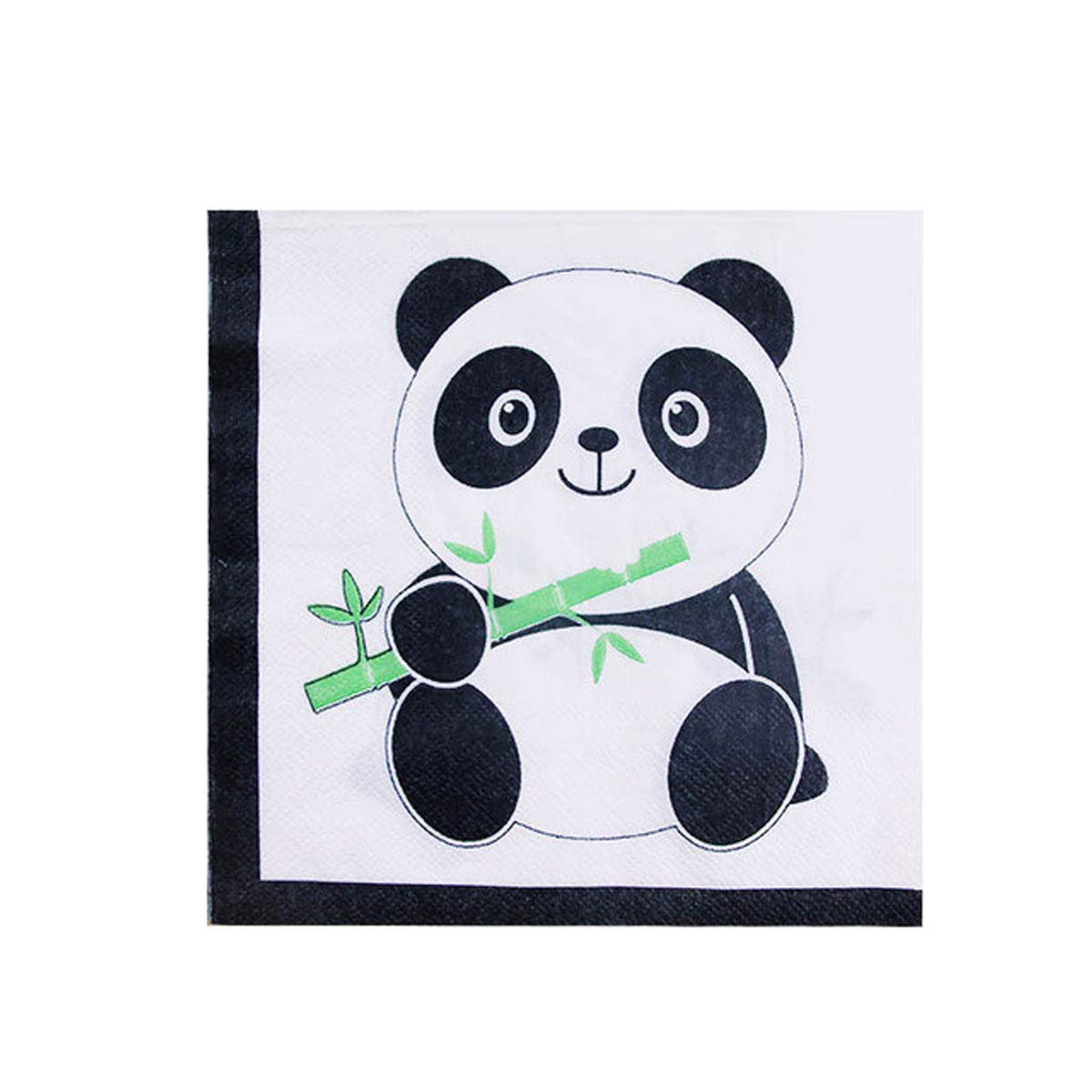 Panda Themed Party Supplies Set - 20 Plates, 20 Napkins & 1 Tablecloth for Birthday, Baby Shower & Kids Celebration Decorations