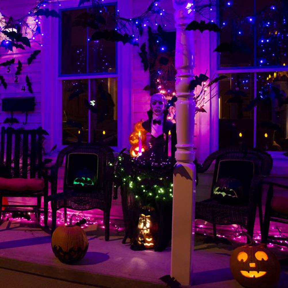 25FT Black C7 String Lights with 25 Clear Bulbs - Indoor/Outdoor Halloween & Christmas Decor - Perfect for Patio, Garden, Party, and Holiday Lighting