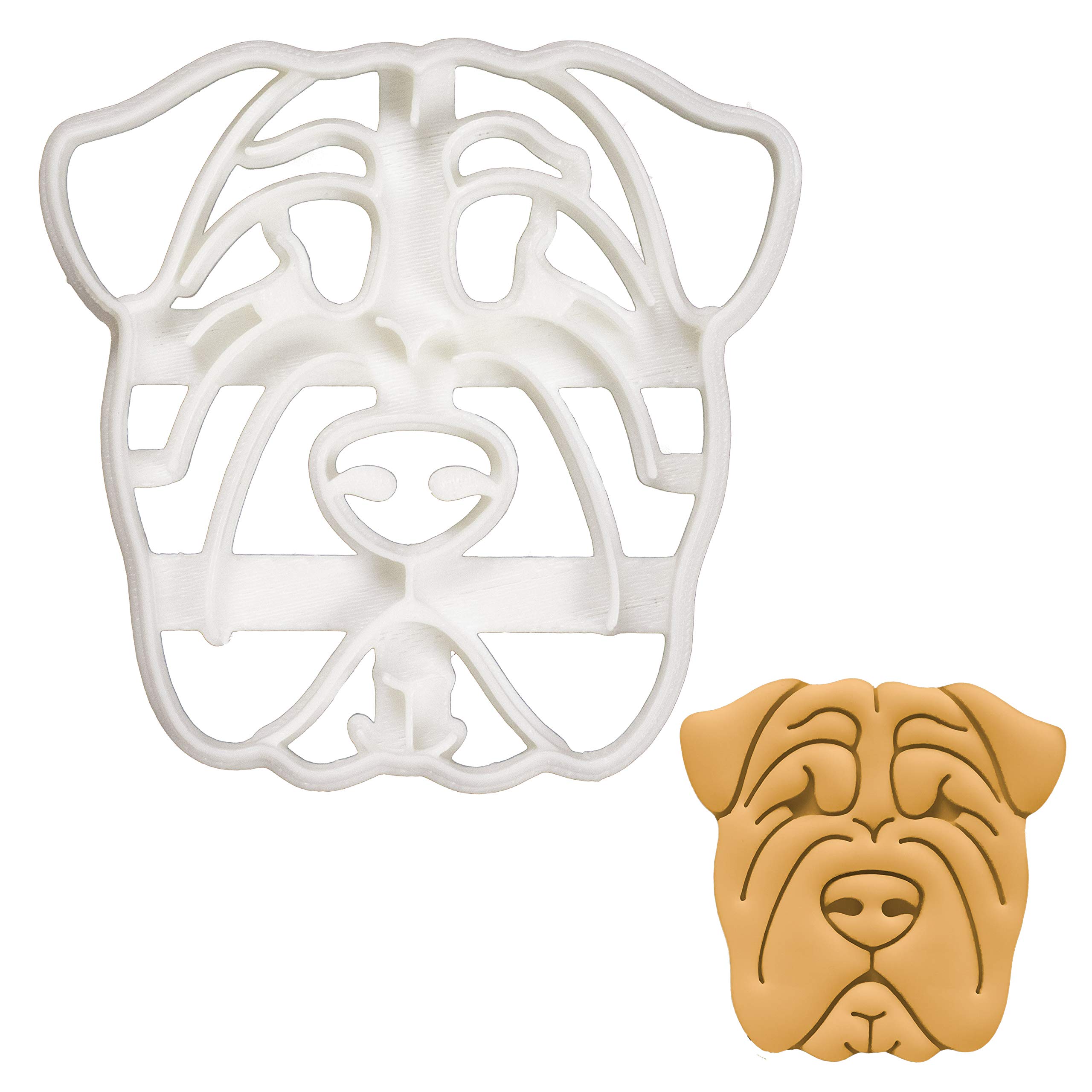 Stainless Steel Shar Pei Dog Face Cookie Cutter for Baking - Perfect Gift for Dog Lovers - Ideal for Cookies, Fondant, Dough - Great for Birthday Parties, DIY Baking, Dog-Themed Events & Holiday Decorating - Perfect for Chinese Shar Pei Fans, Pet Adoption Celebrations and Home Baking Projects
