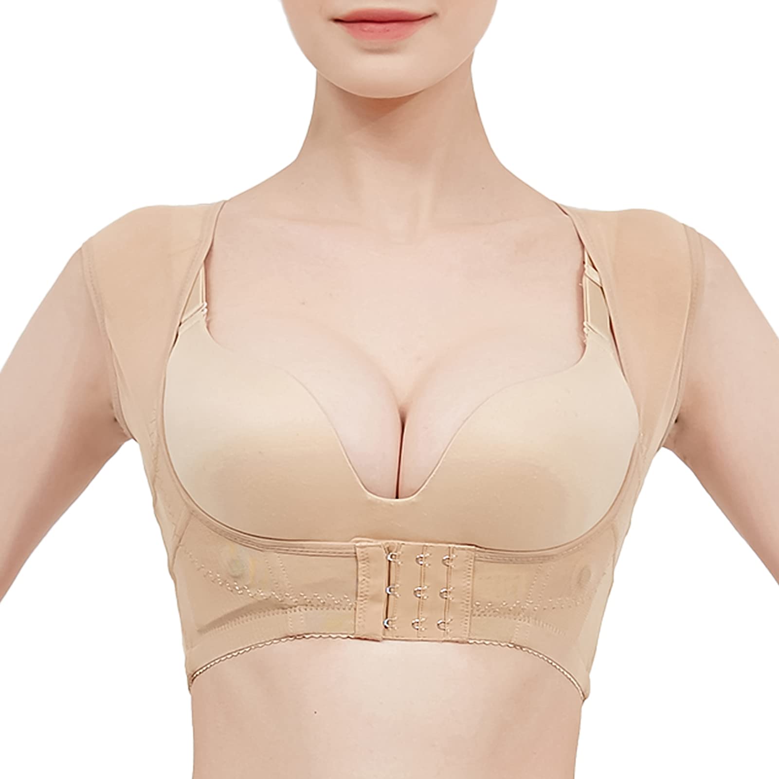 Women's Posture Corrector & Back Support Chest Brace - Sleeveless Push Up Bra Tank Top for Posture Improvement & Pain Relief (Yellow, Medium) | Ideal for Office Work, Yoga & Daily Comfort