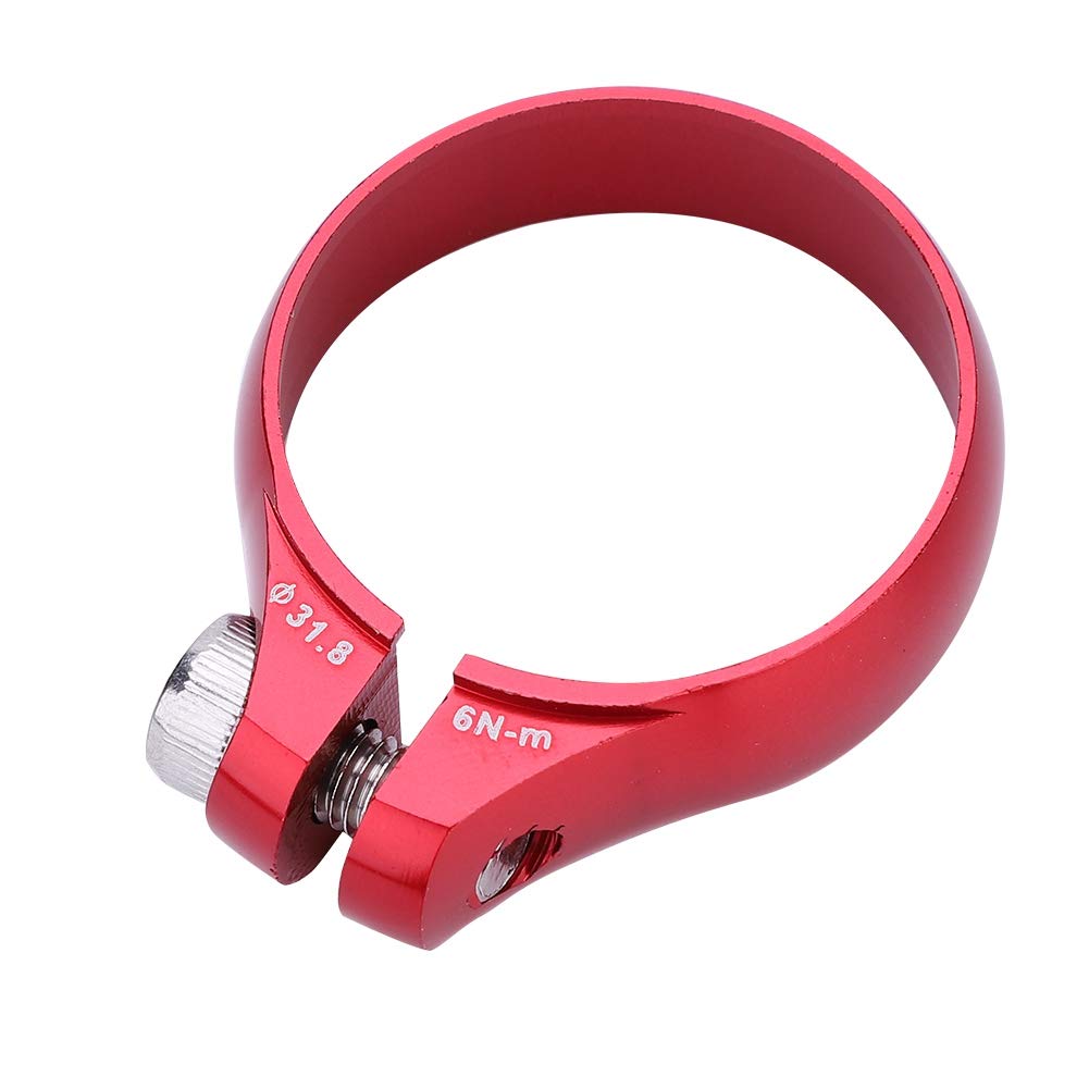 Magree Bike Seatpost Clamp - Lightweight Aluminum Alloy 27.2mm Bicycle Seat Post Clamp for Mountain Bikes & Road Bikes (Red) - Perfect for Secure Seat Adjustment During Cycling & Commuting