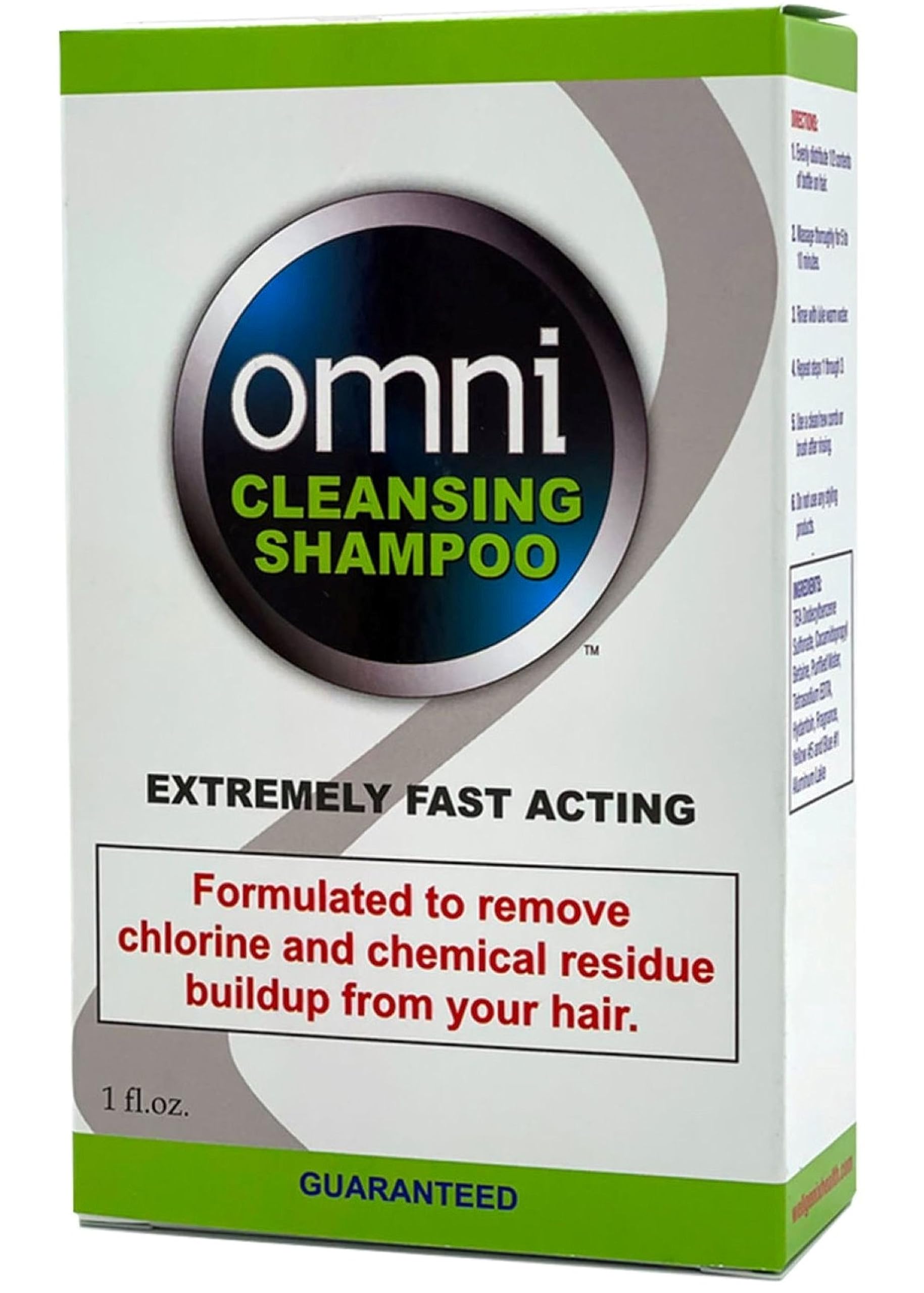 Omni Detoxifying Hair Cleansing Shampoo - Fast Acting Anti-Residue Clarifying Shampoo for Dry Hair & Scalp - Post Swim Chlorine Removal - 1 Oz Travel Size - Perfect for Gym, Pool & Daily Hair Detox