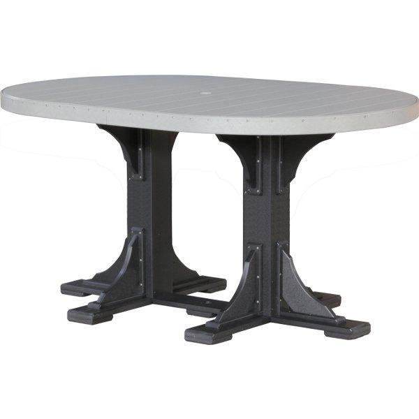 4ft x 6ft Oval Dining Table - Poly Resin Outdoor Patio Table for Garden, Poolside & Backyard Entertaining - Weatherproof & Durable