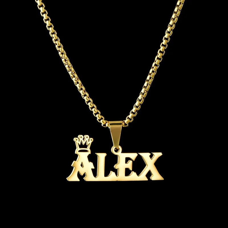 Personalized Crown Pendant Necklace for Women - Custom Name Initial Jewelry Gift for Birthday, Anniversary & Special Occasions | Perfect for Prom, Wedding & Everyday Elegance