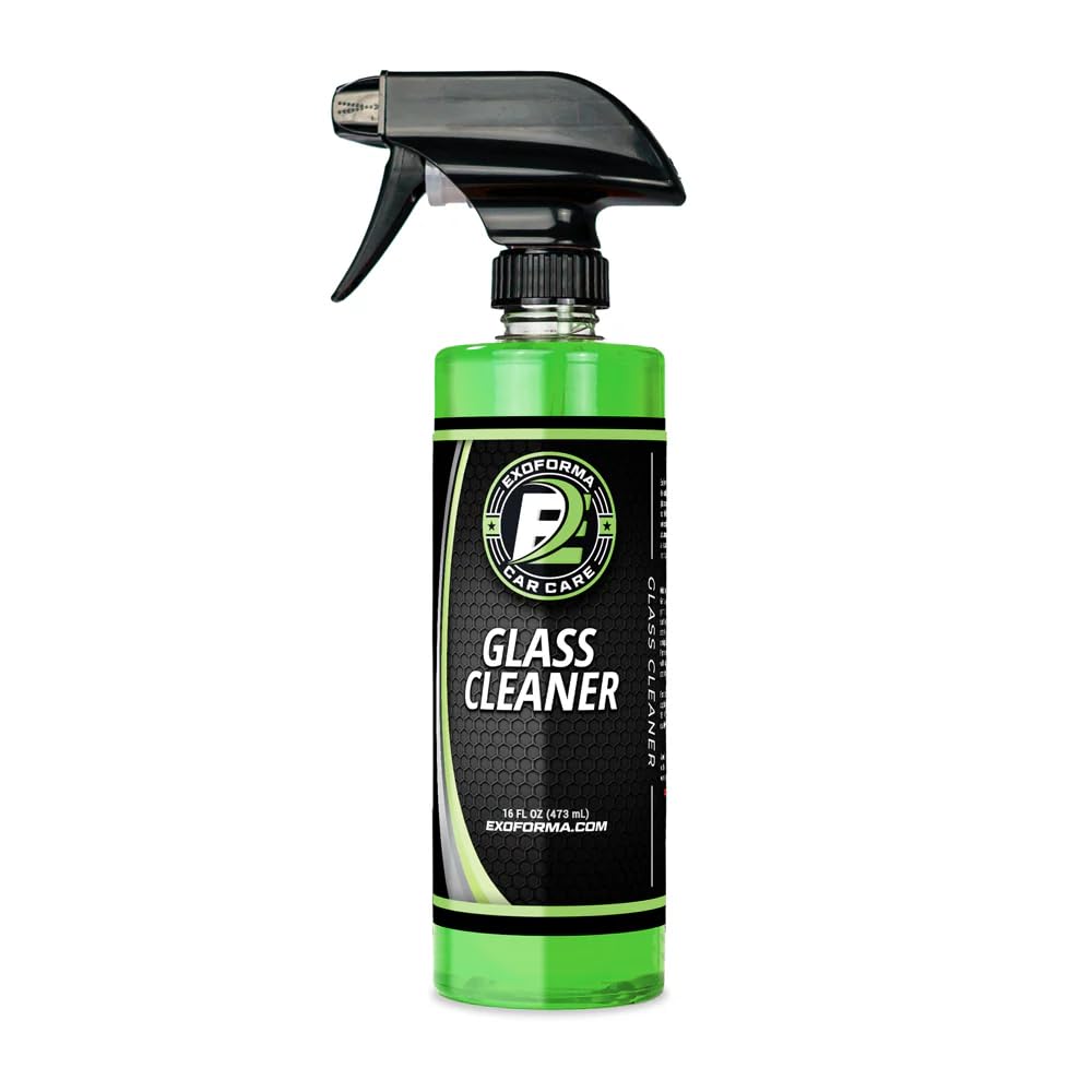 ExoForma Streak-Free Glass Cleaner - 16 oz | Crystal Clear Finish for Windows, Mirrors, Nav Screens & Tinted Glass | Safe & Effective Cleaning for Cars, Homes & Offices