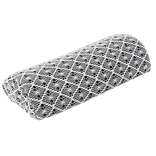 Lurrose Nail Arm Rest Cushion - Black Manicure Hand Pillow for Nail Technicians | Salon Table Desk Station with Lace Design | Perfect for Gel Polish, Acrylic Nails & Pedicures