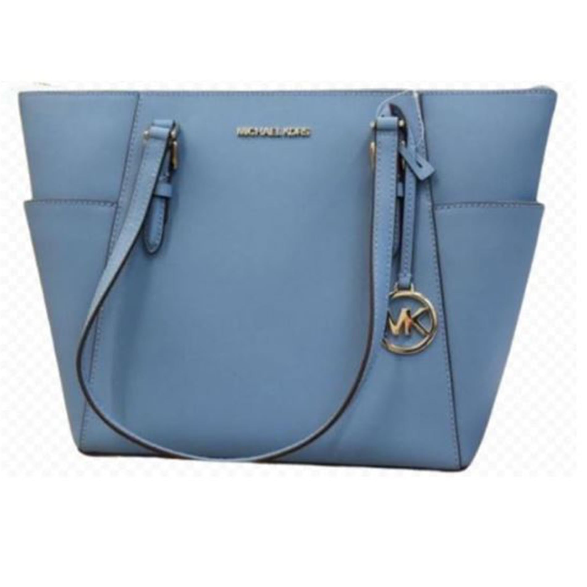 Michael Kors Charlotte Large Top Zip Tote Bag for Women - Stylish Leather Handbag with Spacious Interior, Perfect for Work, Travel & Everyday Use