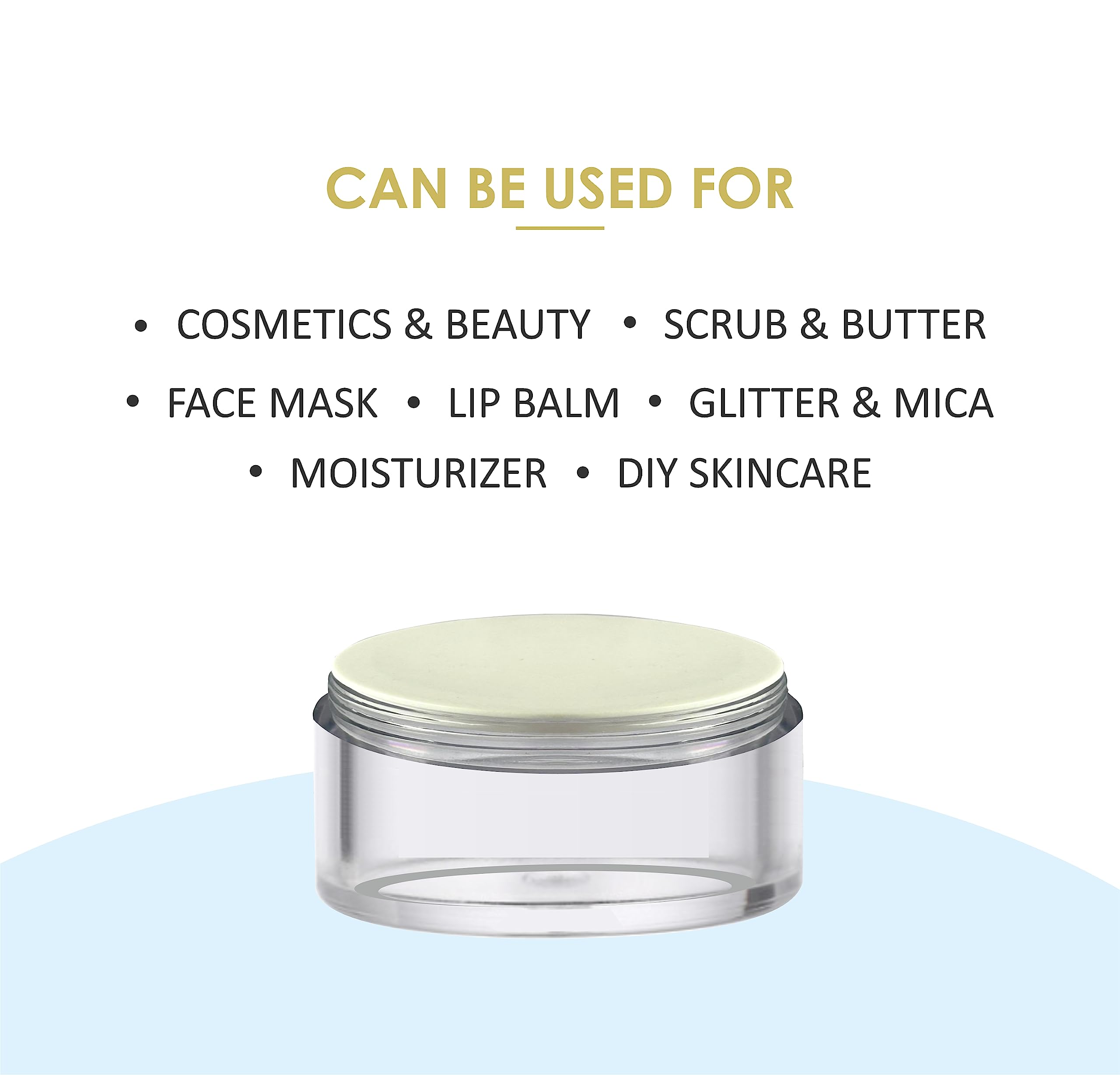 Premium 50g Acrylic San Jars with Black Lids - 3-Pack Empty Round Refillable Cosmetic Containers for Creams, Moisturizers, Lip Balm, Scrubs & DIY Makeup | Perfect for Home, Salon & Travel Organizers