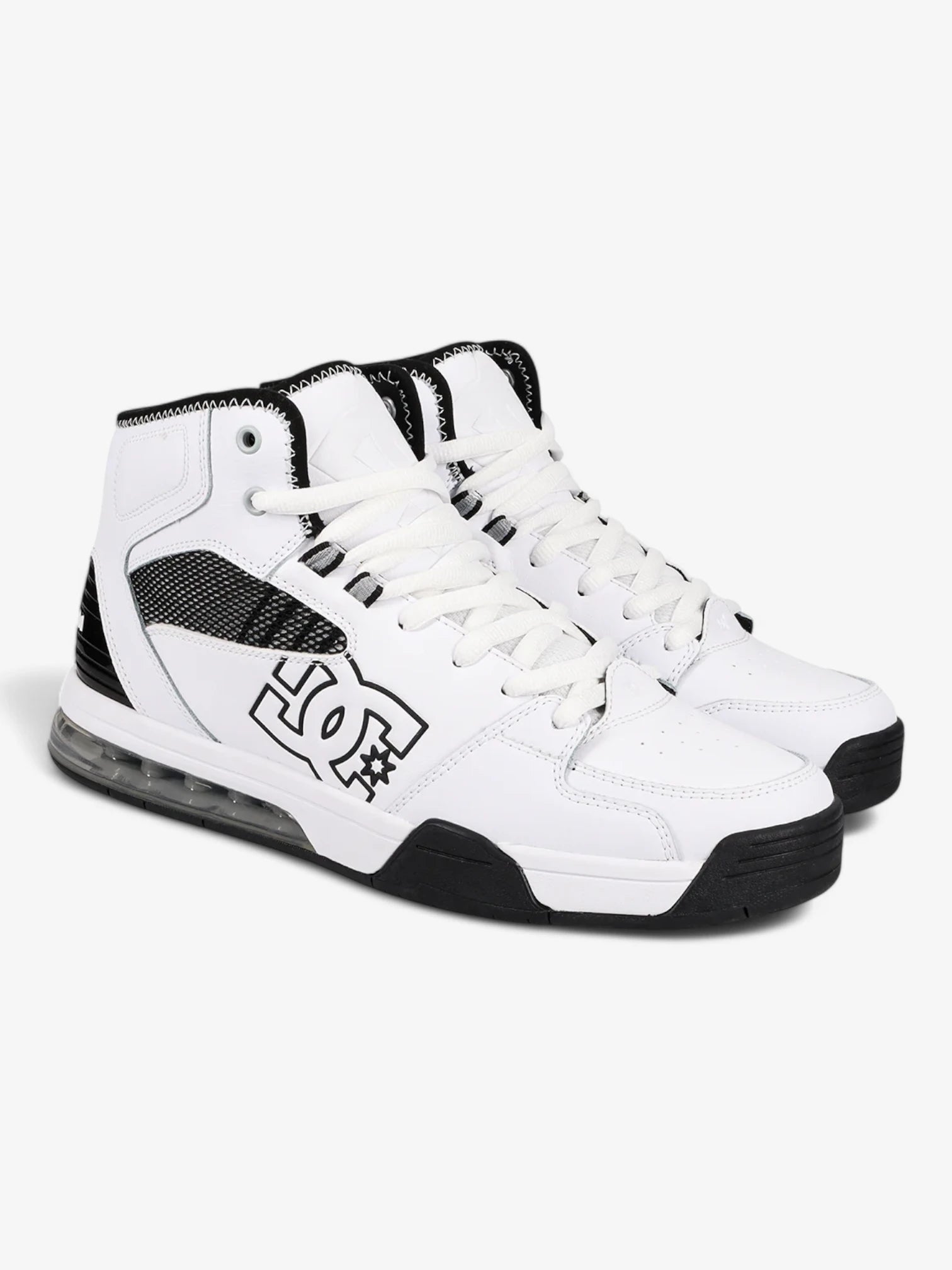 DC Versatile Hi Skate Shoes for Men & Women - White & Black High-Top Sneakers for Skateboarding, Casual Wear & Street Style