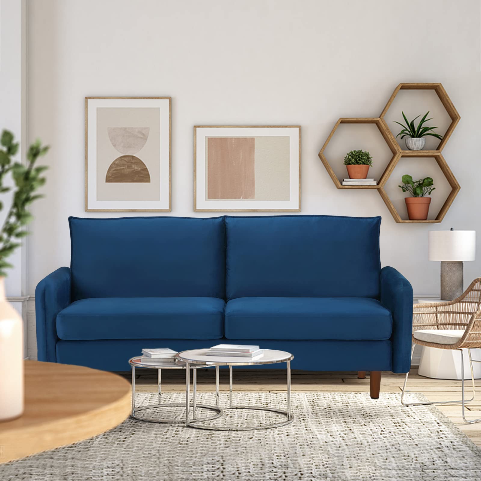 Modern Velvet Loveseat Sofa 68.8