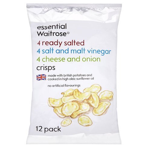 Waitrose British Crisps Variety Pack - 12 Bags of Authentic UK Potato Chips | Perfect for Snacking, Parties & Gifts