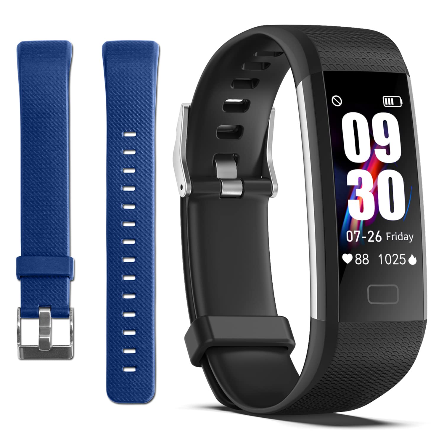 ENGERWALL Fitness Tracker with Heart Rate Monitor, Step Counter, Calorie & Sleep Tracker - IP68 Waterproof Activity Smartwatch for Women, Men & Kids | Perfect for Running, Gym Workouts & Daily Health Monitoring