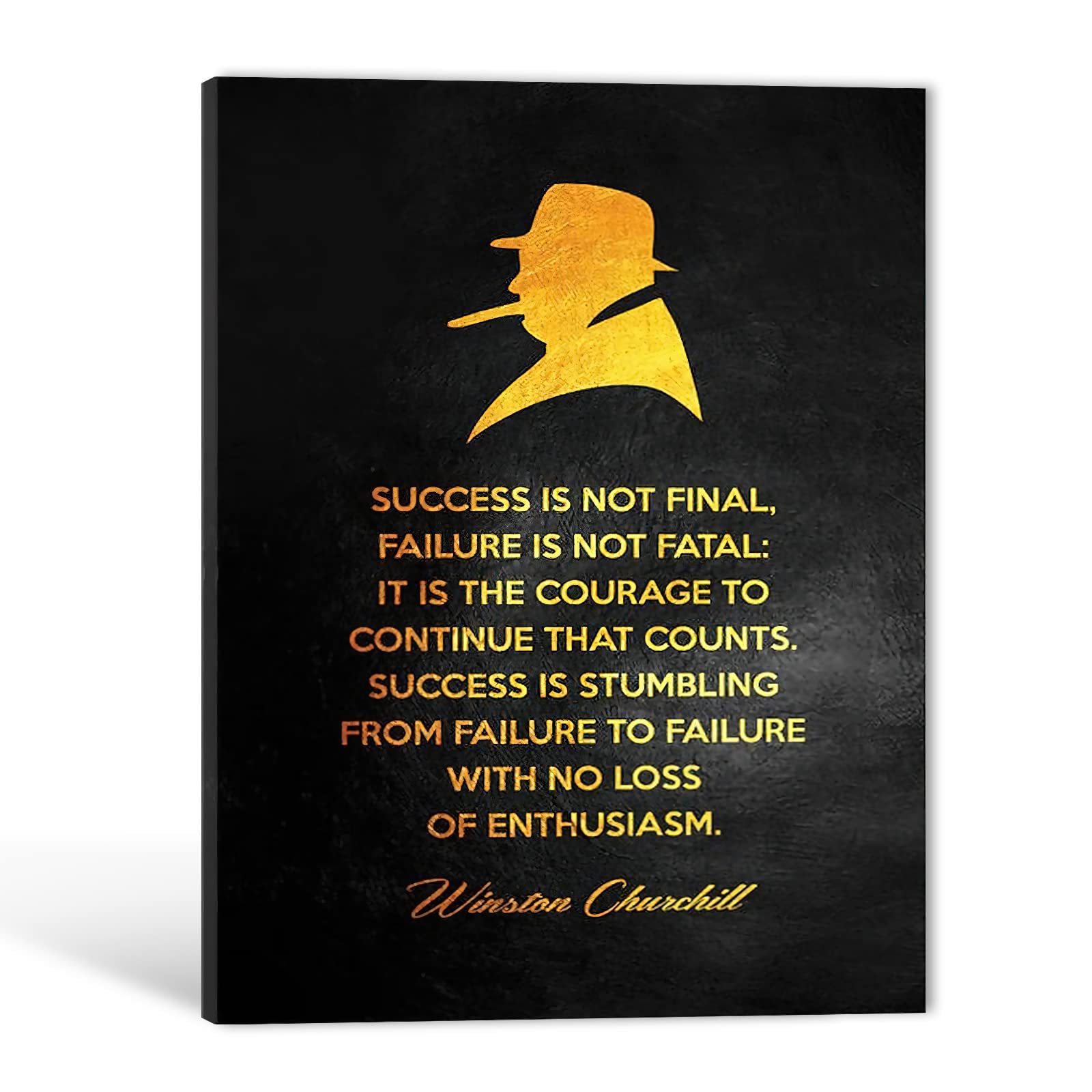 TIMUBA Motivational Wall Art - Inspirational Quotes Canvas Prints for Office & Home Decor, Black & Gold Framed Artwork (32x48 Inches) Ready to Hang - Perfect for Workspaces, Living Rooms & Gifts