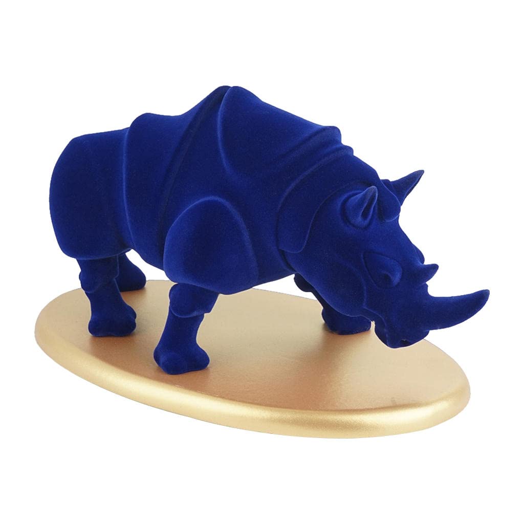 Nordic Rhino Sculpture Figurine - Resin Animal Statue Art for Home, Office & Car Decor | Creative Desktop Decoration Gift for Animal Lovers & Collectors | Perfect for Living Room Shelf, Bookshelf or Workspace Display