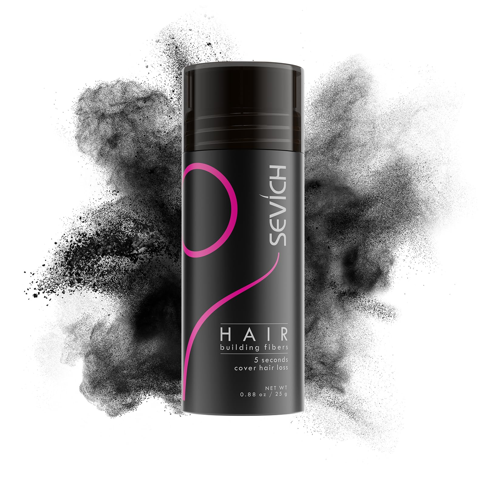 SEVICH Hair Building Fibers for Thinning Hair - Instant Thicker & Fuller Look - Natural Hair Powder for Men & Women - 25g Black - Perfect for Daily Use, Special Occasions & Confidence Boosting