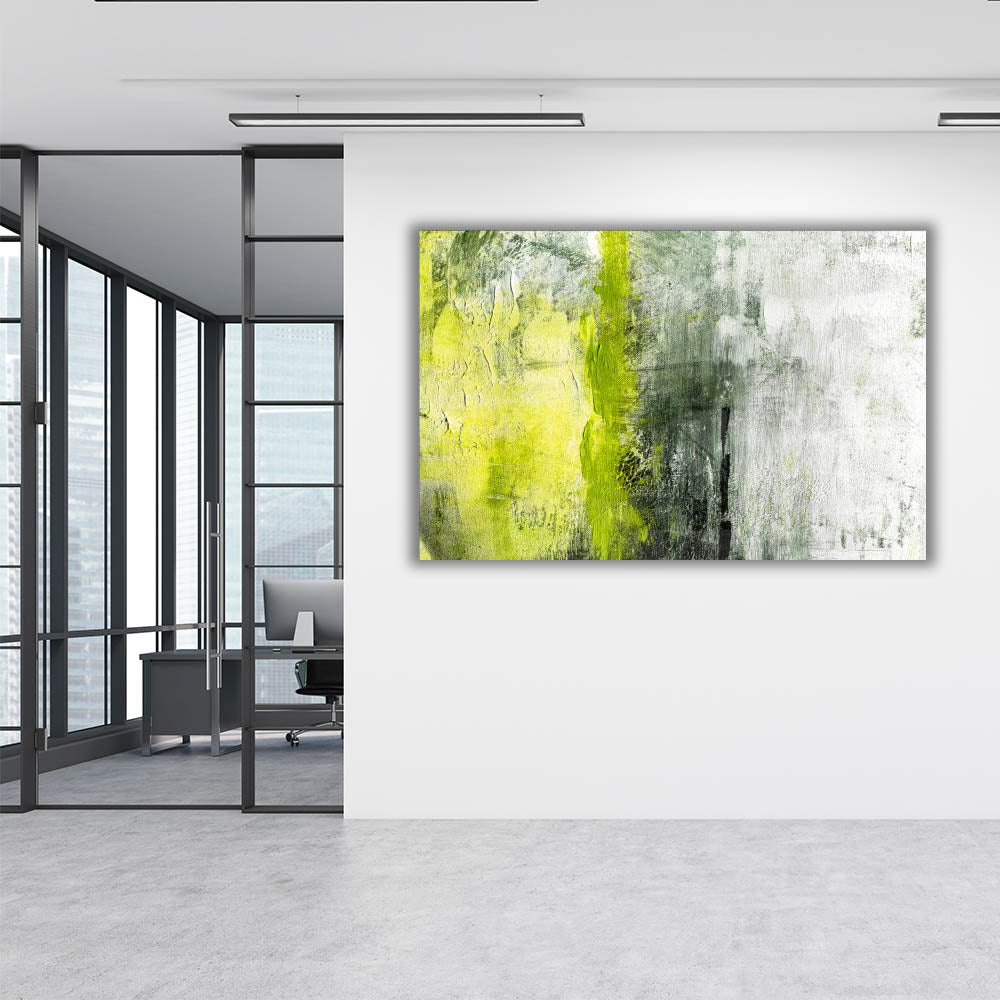 Pistachio Green Abstract Wall Art - Modern Home Decor for Living Room, Bedroom & Office - Unique Handmade Canvas Painting for Stylish Interior Design