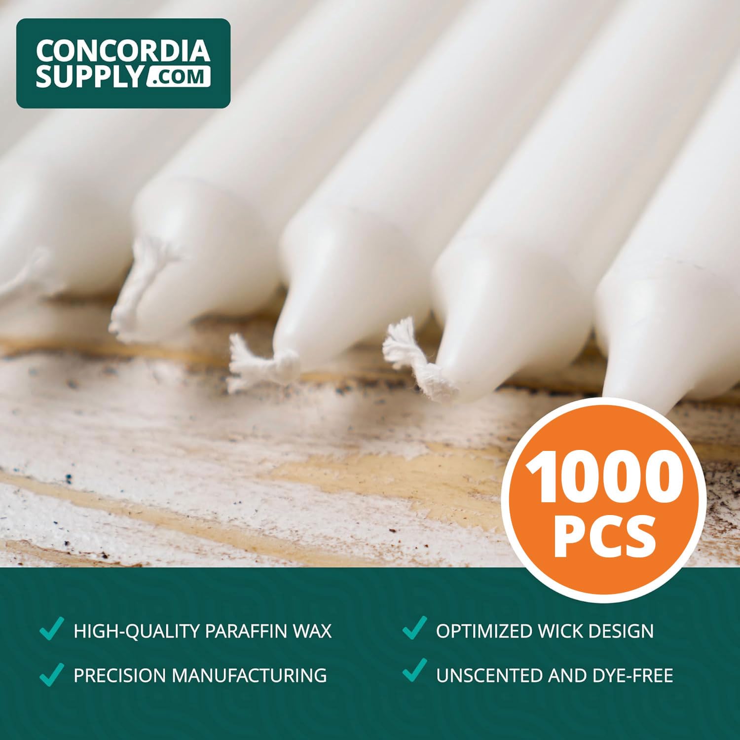 Concordia Supply Bulk White Church Candles - 4.25