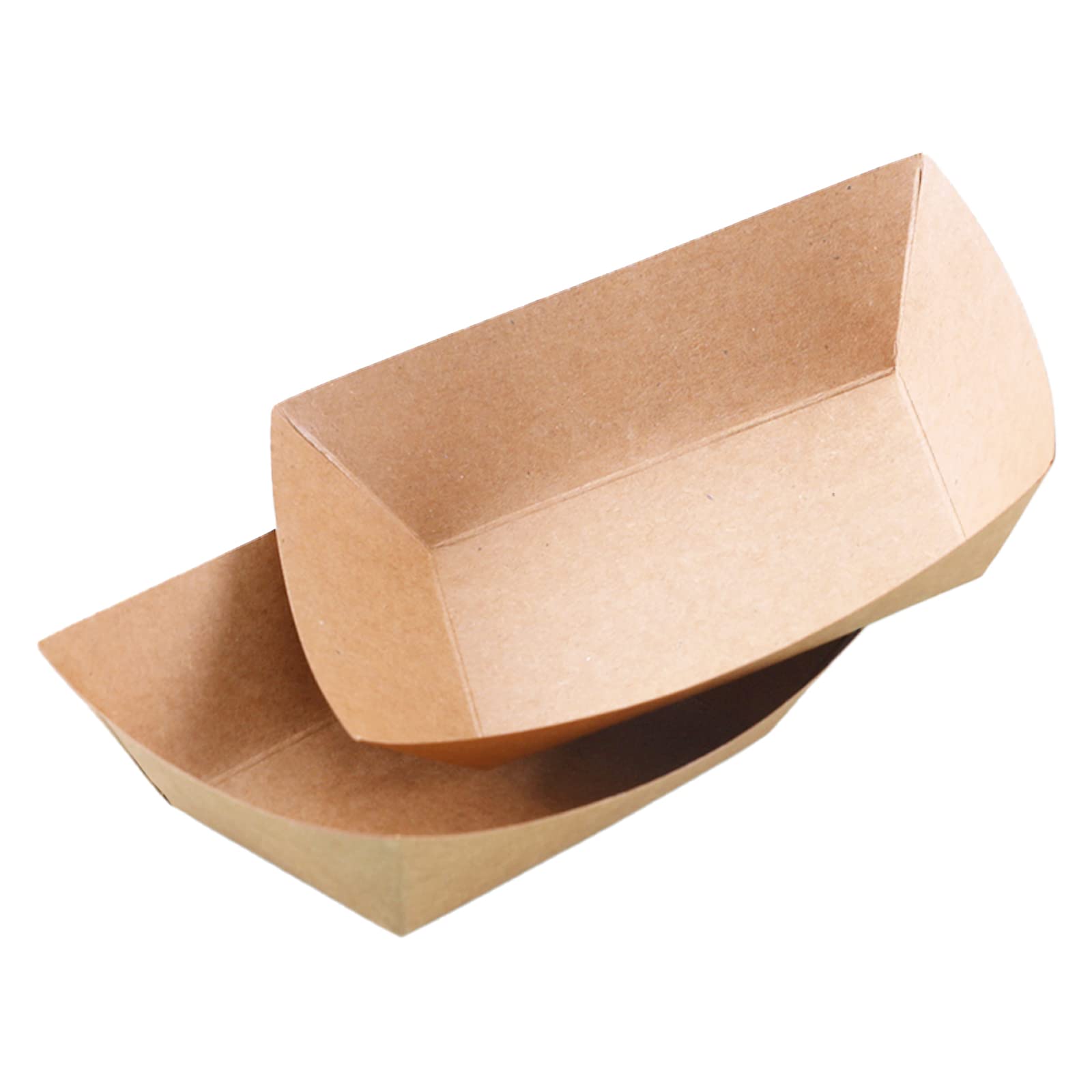 2.5 Lb Heavy Duty Kraft Paper Food Boats - 250 Pcs Grease-Resistant Food Serving Trays for Tacos, Nachos, French Fries | Perfect for BBQ Parties, Food Trucks & Catering Events