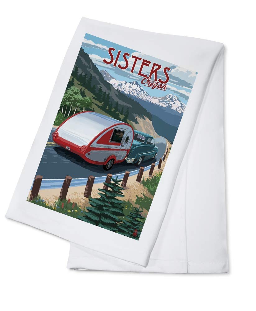 Vintage Oregon Camper Retro Tea Towel - 100% Cotton Decorative Hand Towel for Kitchen & Home - Perfect for Camping, Travel Enthusiasts & Farmhouse Decor