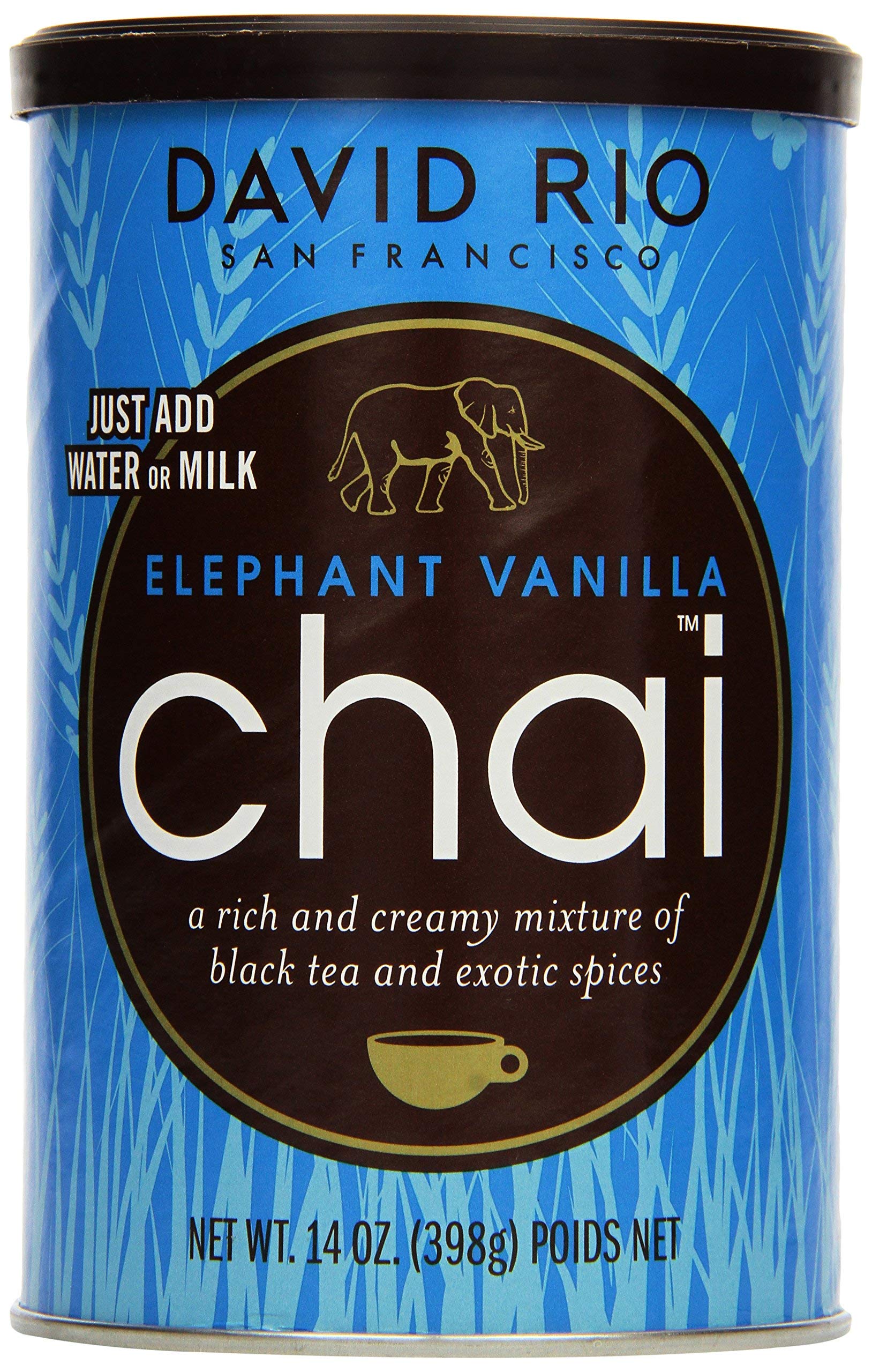 David Rio Elephant Vanilla Chai Tea Mix - 14oz Bag | Premium Spiced Chai Latte Powder for Coffee Shops & Home Brewing | Perfect for Morning Energy, Afternoon Tea Time & Cozy Evenings