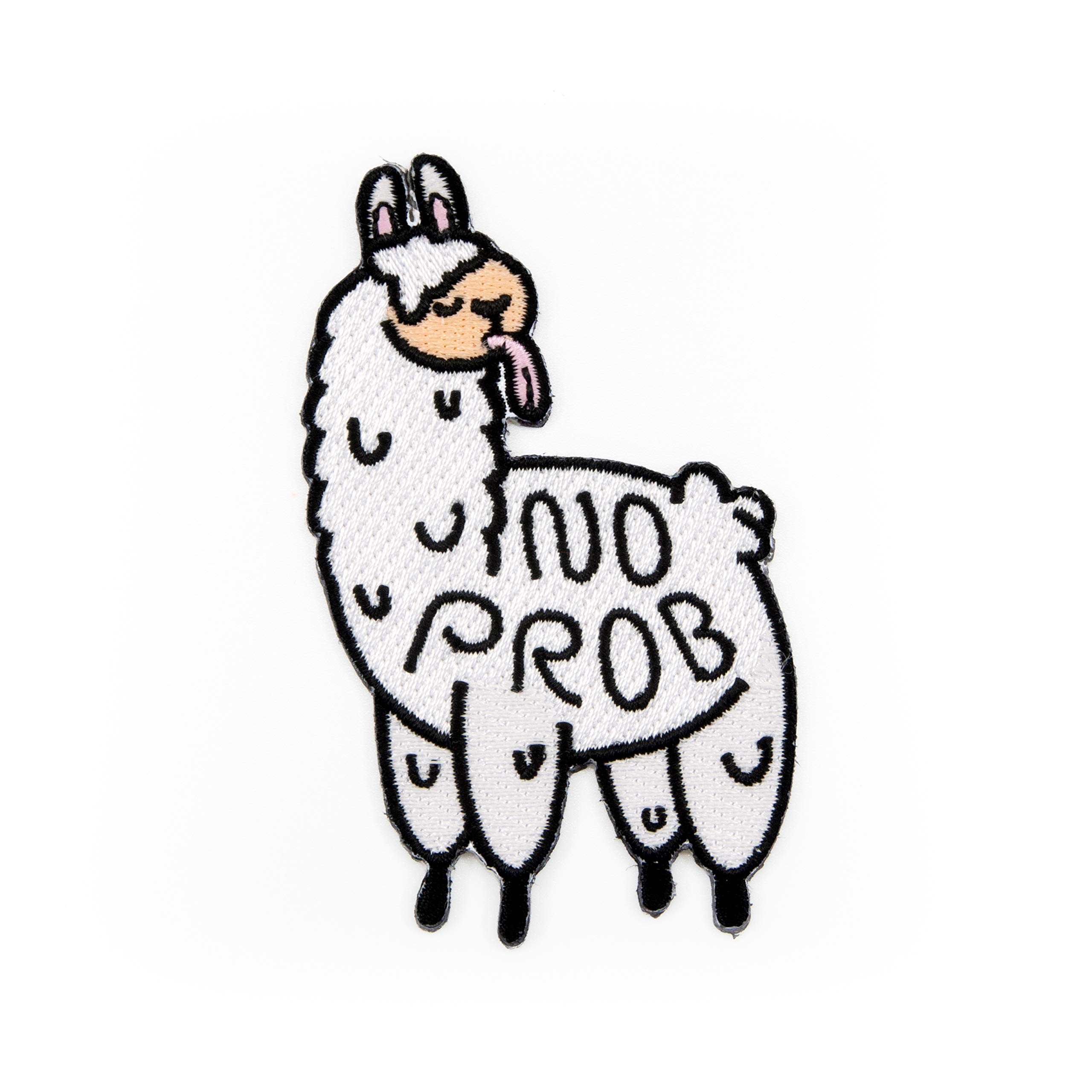 No Prob Llama Embroidered Iron-On Patch for Jackets, Bags & DIY Crafts - Fun & Durable Sew-On Applique for Clothing Customization
