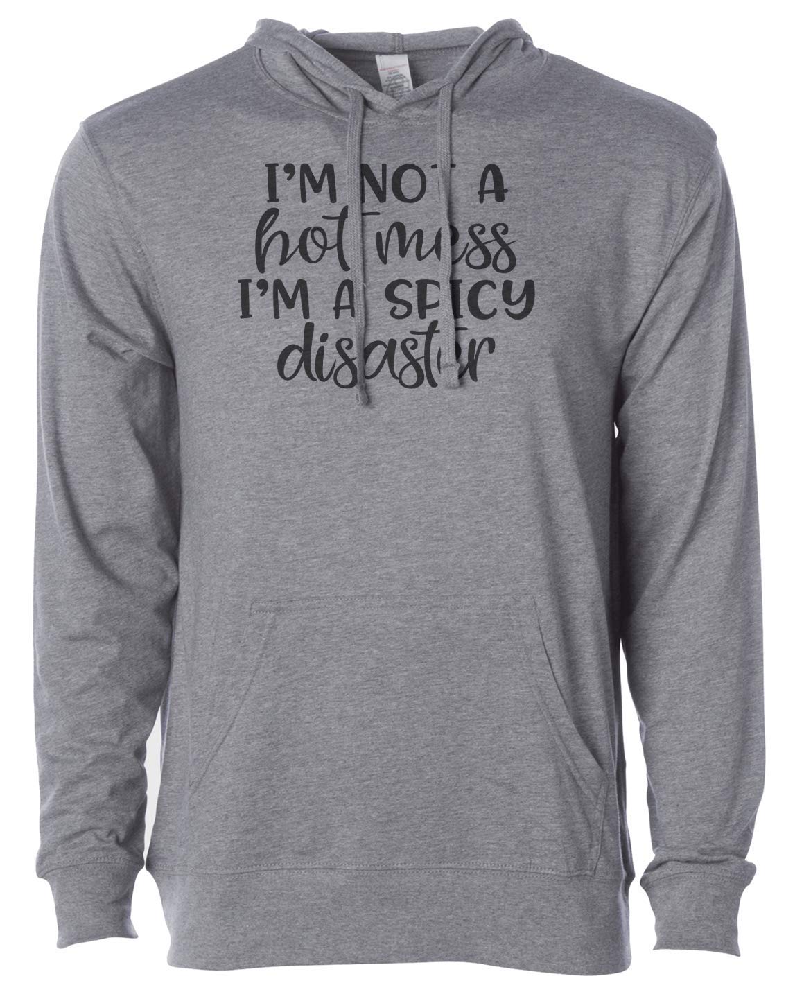 7 ate 9 Apparel Unisex Spicy Disaster Funny Grey Hoodie - Comfortable Casual Pullover for Men & Women - Perfect for College, Streetwear and Funny Gift Ideas