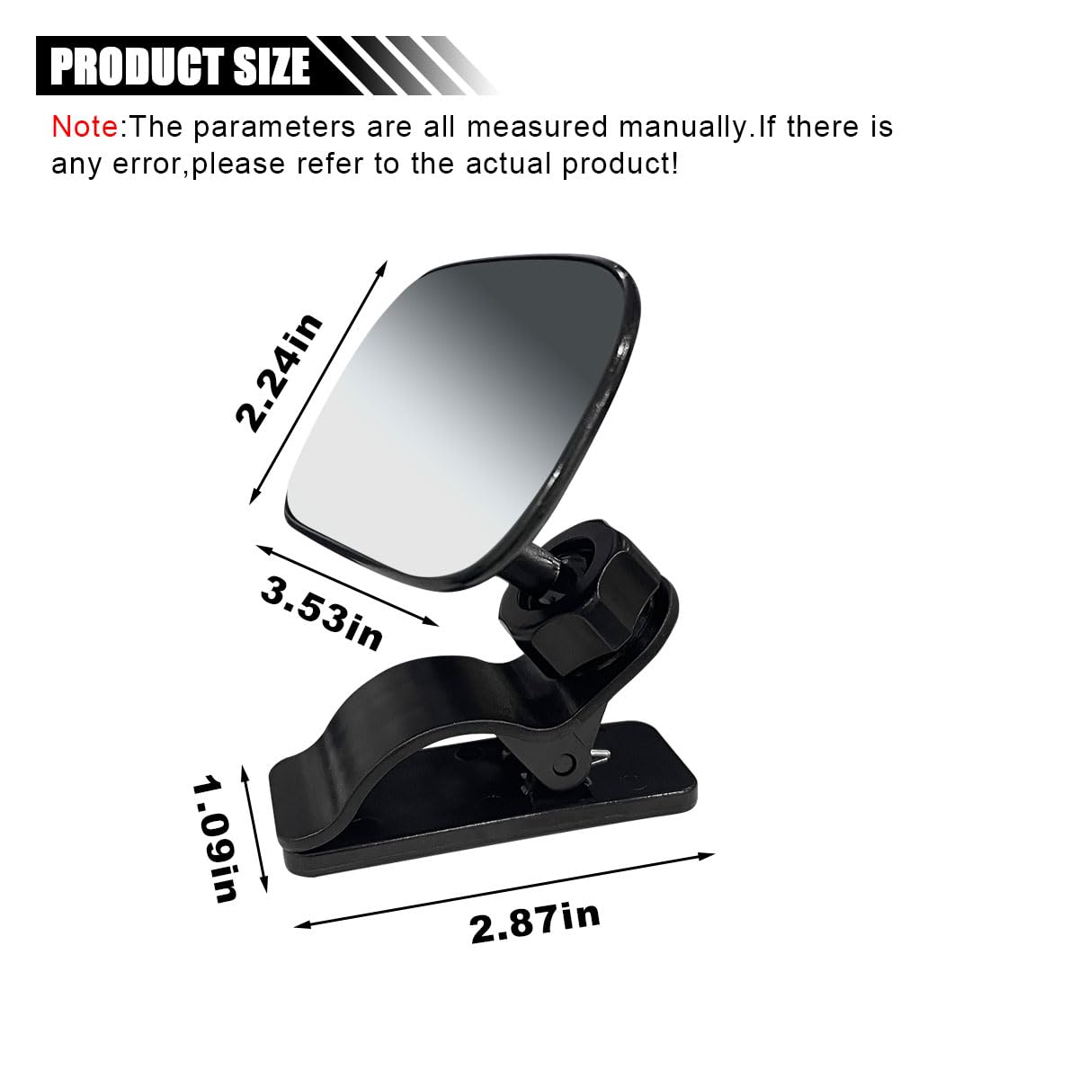 Adjustable Baby Car Mirror for Back Seat - Wide Angle Convex Rearview Mirror for Toddlers, Safe Clip-On Design for Viewing Rear Passengers (1PCS) - Perfect for Road Trips & Safe Driving with Kids