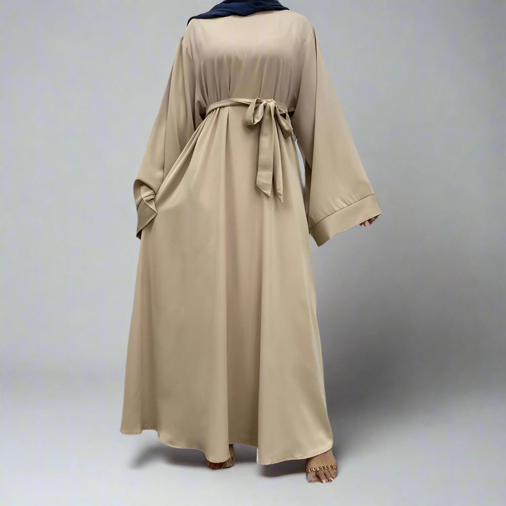 14 Color Options Nida Solid Color Abaya Dress for Middle Eastern Arab Women - Modest Islamic Clothing for Prayer, Daily Wear & Special Occasions