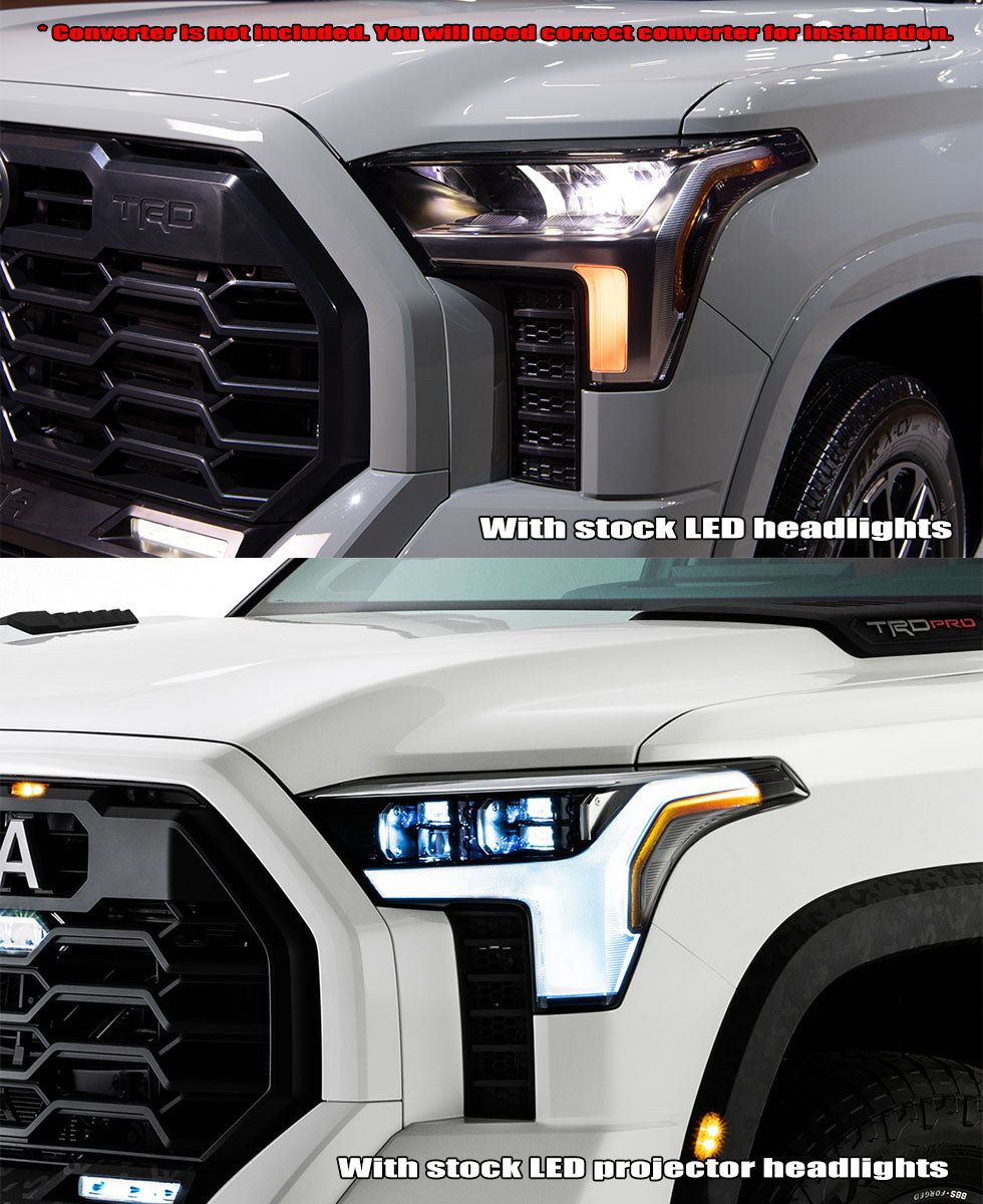 22 25 Toyota Tundra Sequoia NOVA Series LED Projector Headlights - Black Housing for Improved Night Visibility | Perfect for Off-Roading & Night Driving