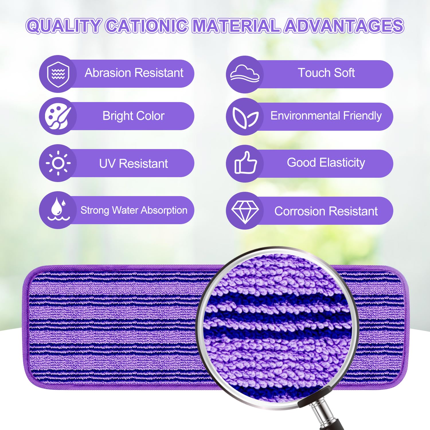2 Pack Upgraded Reusable Mop Pads for Swiffer PowerMop - Washable Microfiber Refill Pads Replacement for Hardwood, Tile & Laminate Floors - Eco-Friendly Multi-Surface Cleaning Pads for Kitchen, Bathroom & Pet Areas