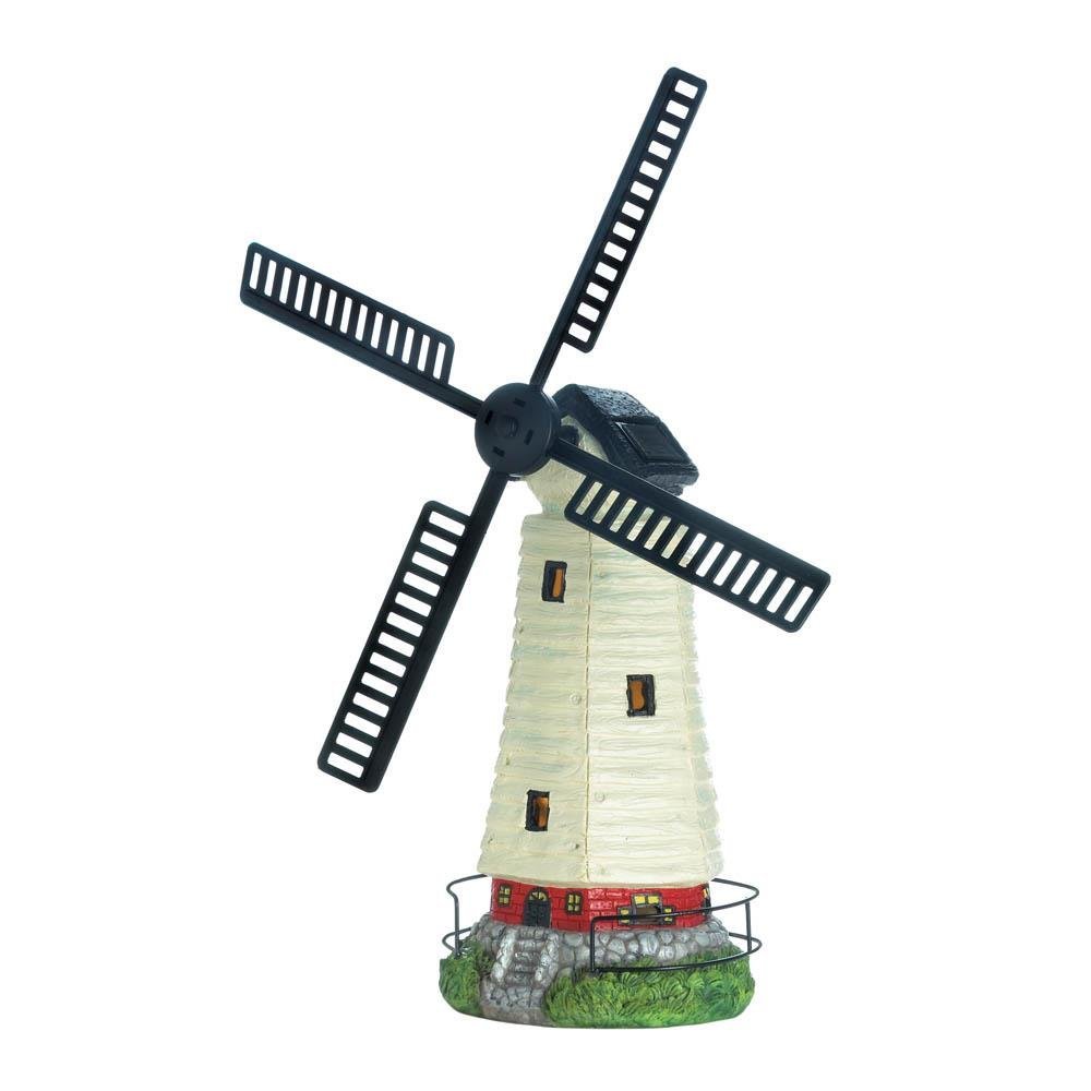 Solar Powered Garden Decor - Small Windmill Lighthouse Outdoor LED Solar Statue for Yard, Patio, and Lawn Decoration | Weather-Resistant Solar Garden Figurines for Nighttime Illumination