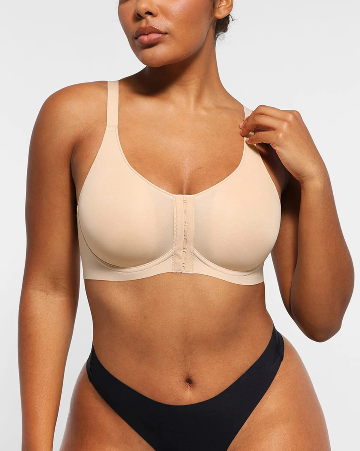 Wireless Front Hook Back Smooth Bra - Comfortable Seamless Support for Yoga, Workouts & Everyday Wear