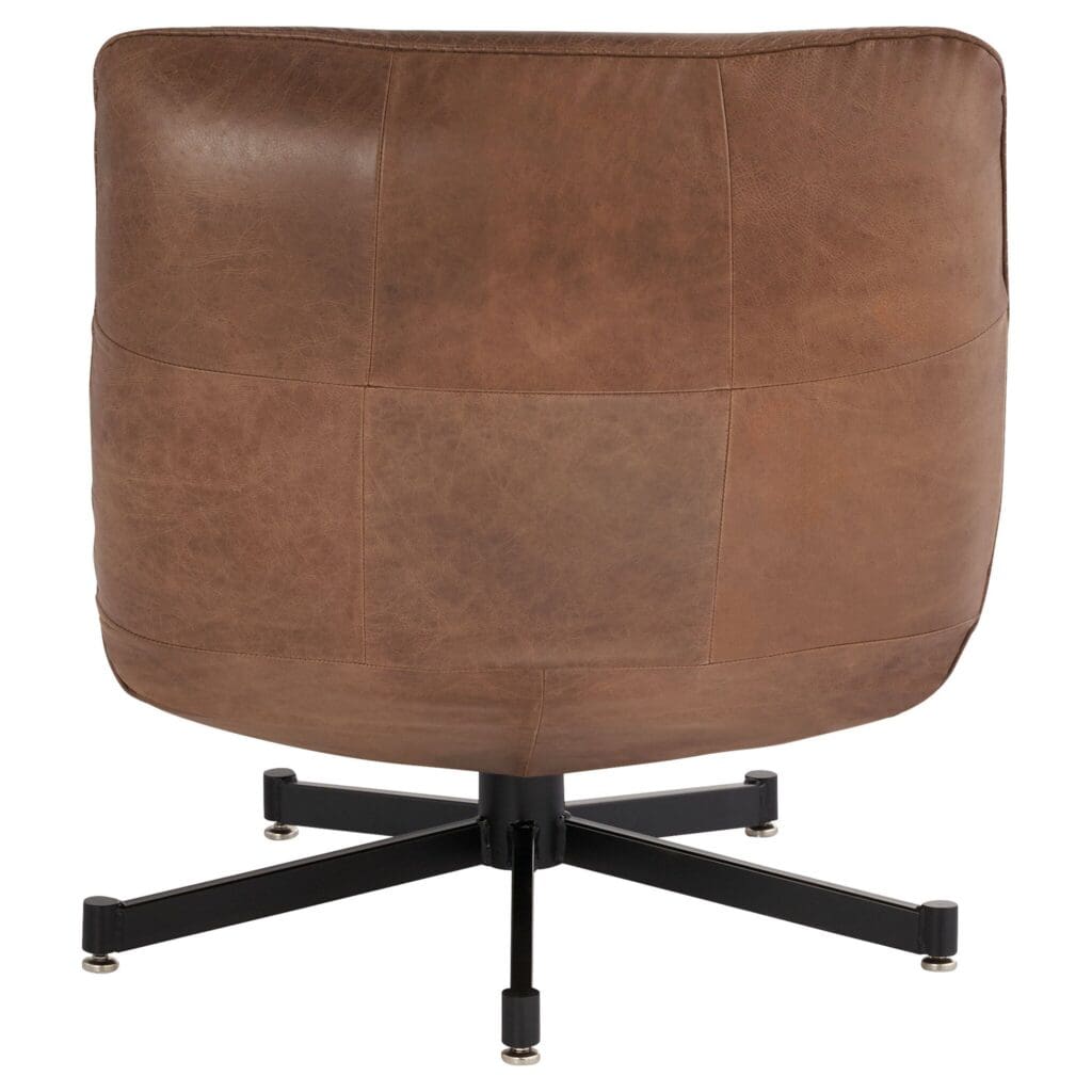Cyan Design 11805 Eduarda Arm Chair - Medium Brown Distressed Leather Accent Chair for Living Room, Office & Study | Vintage Style Lounge Chair with Comfortable Cushioning